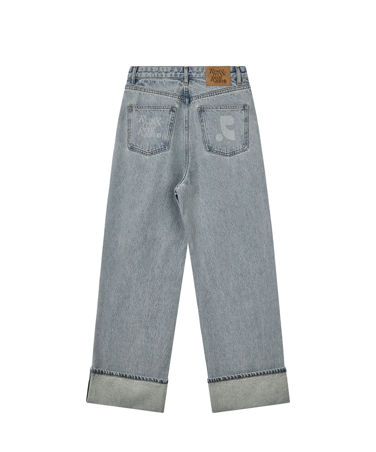 레스트앤레크레이션(REST&RECREATION) ROLL-UP WIDE JEANS - LIGHT BLUE