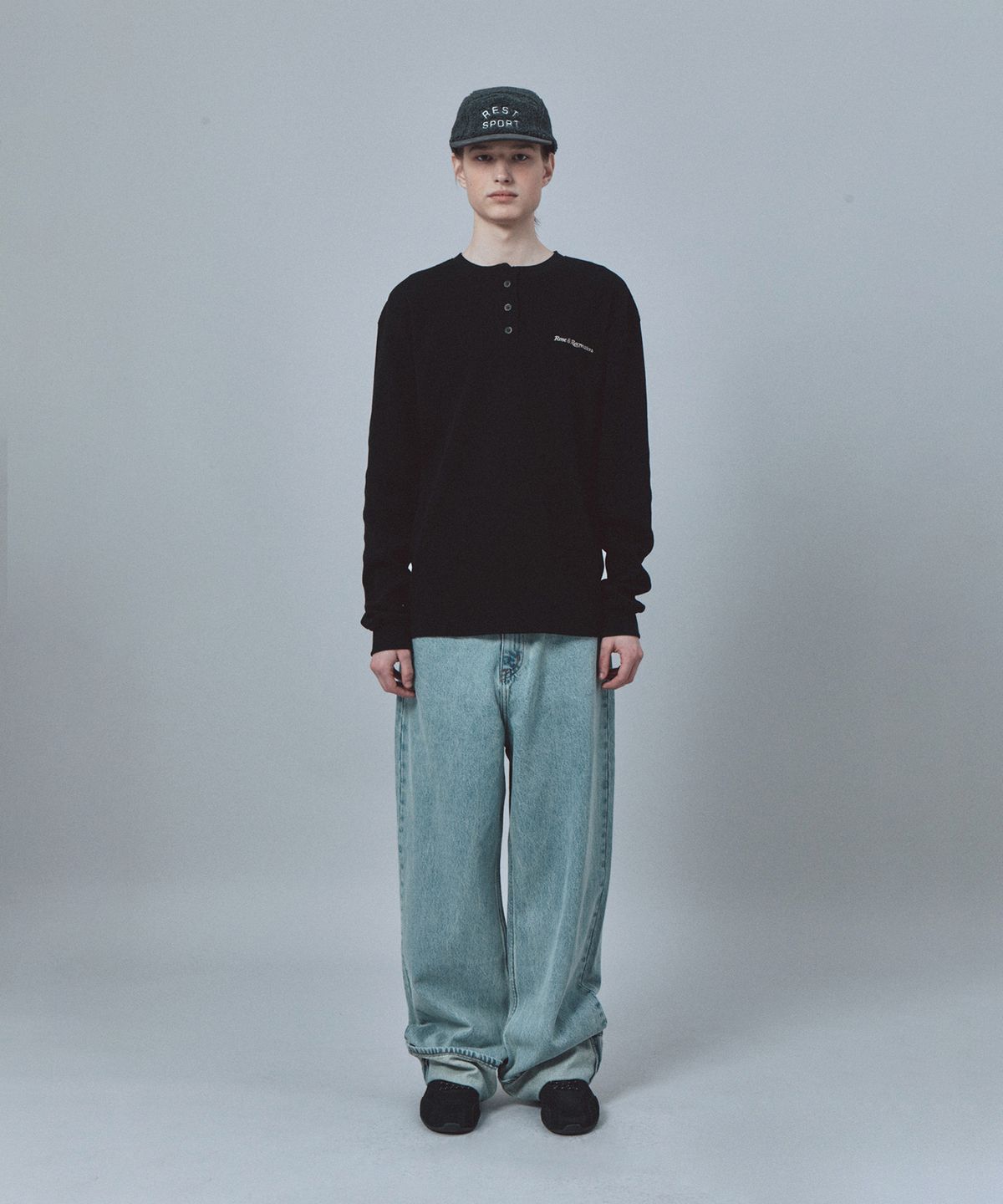 레스트앤레크레이션(REST&RECREATION) ROLL-UP WIDE JEANS - LIGHT BLUE