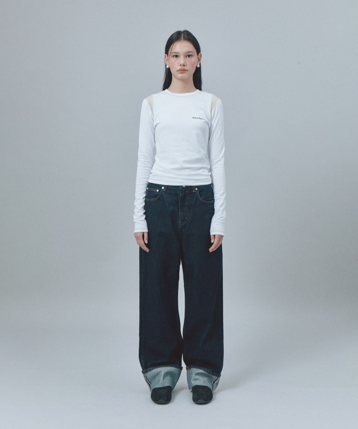 레스트앤레크레이션(REST&RECREATION) ROLL-UP WIDE JEANS - BLUE
