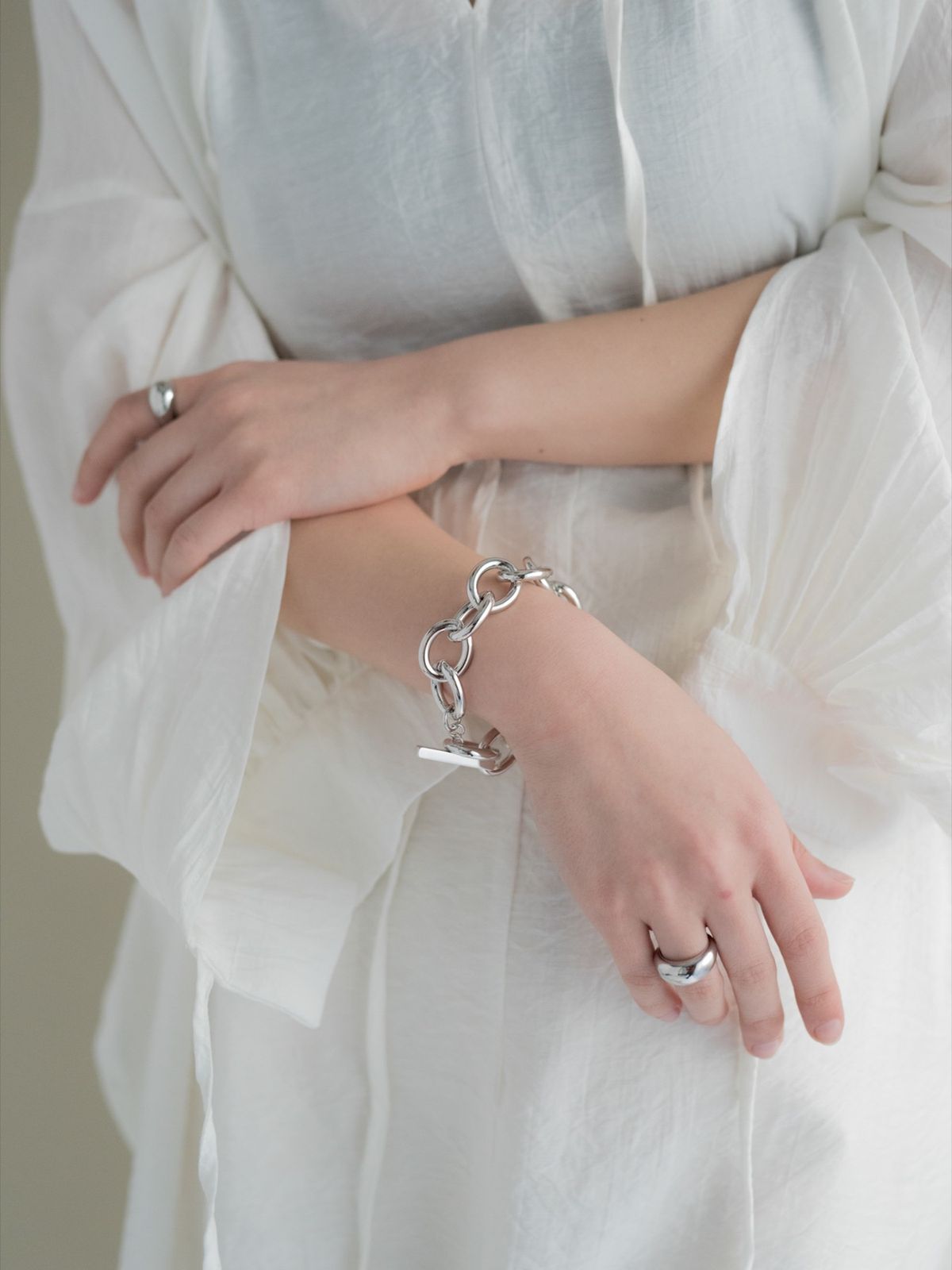 노비스도쿄(NOVICE TOKYO) 메탈 체인 팔찌 Metal Chain Bracelet  / Silver