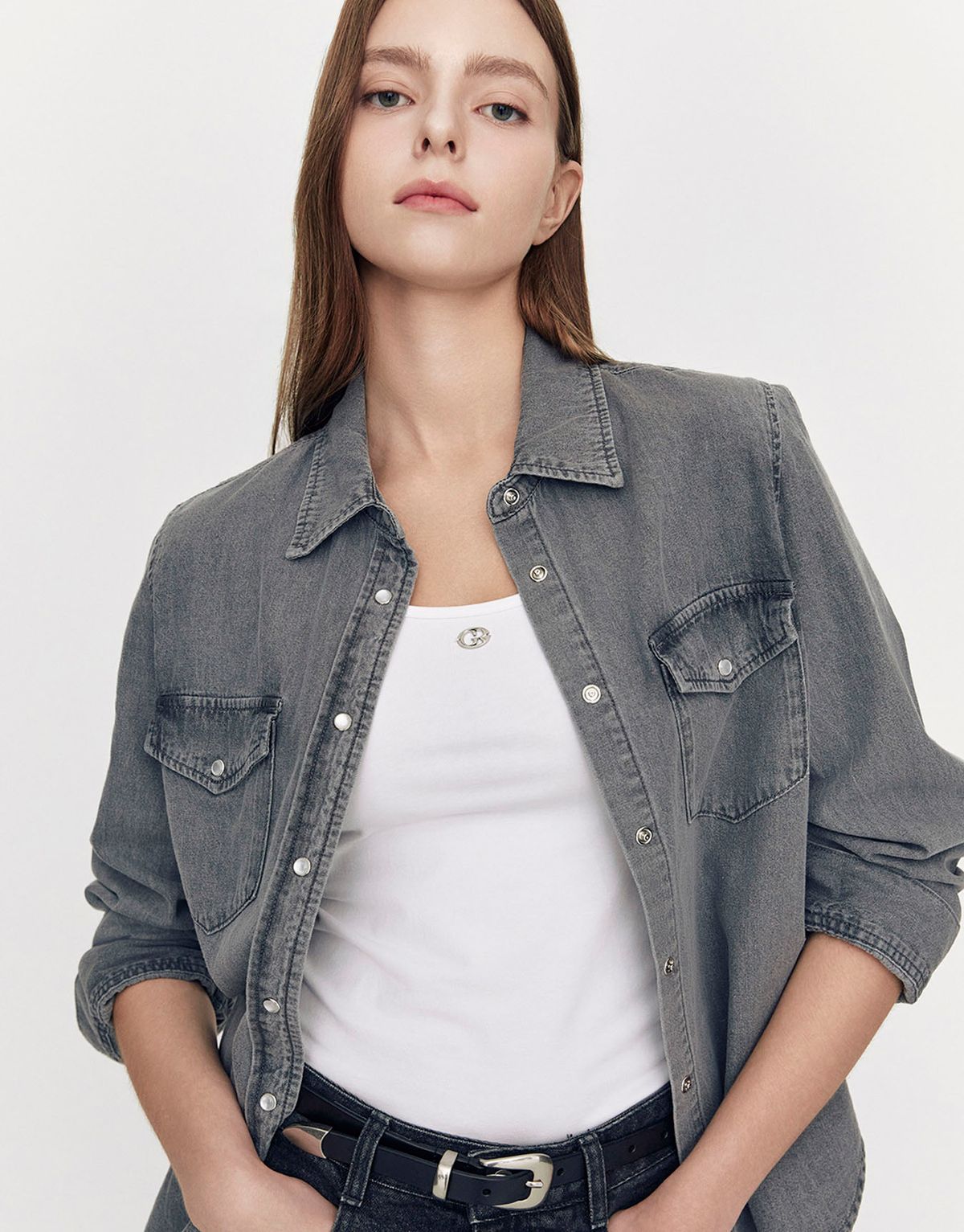 지오다노(GIORDANO) 웨스턴 데님 셔츠 345906 [3color]