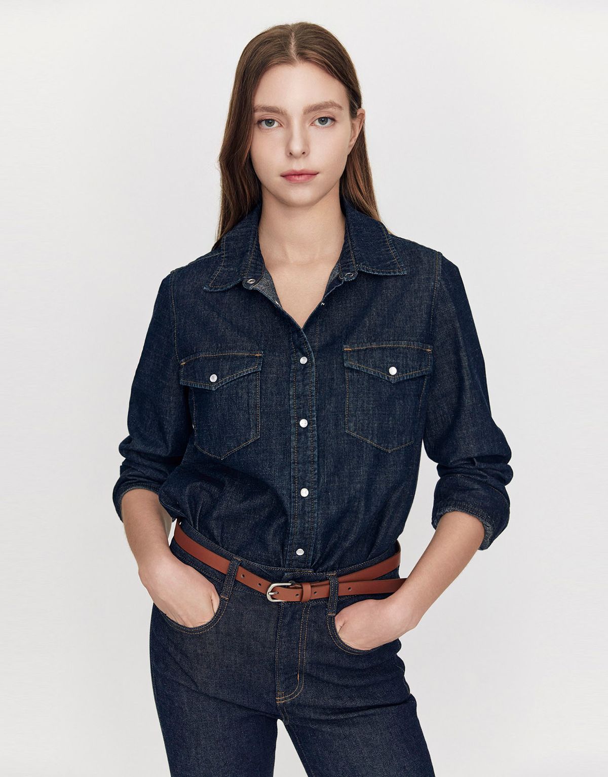 지오다노(GIORDANO) 웨스턴 데님 셔츠 345906 [3color]