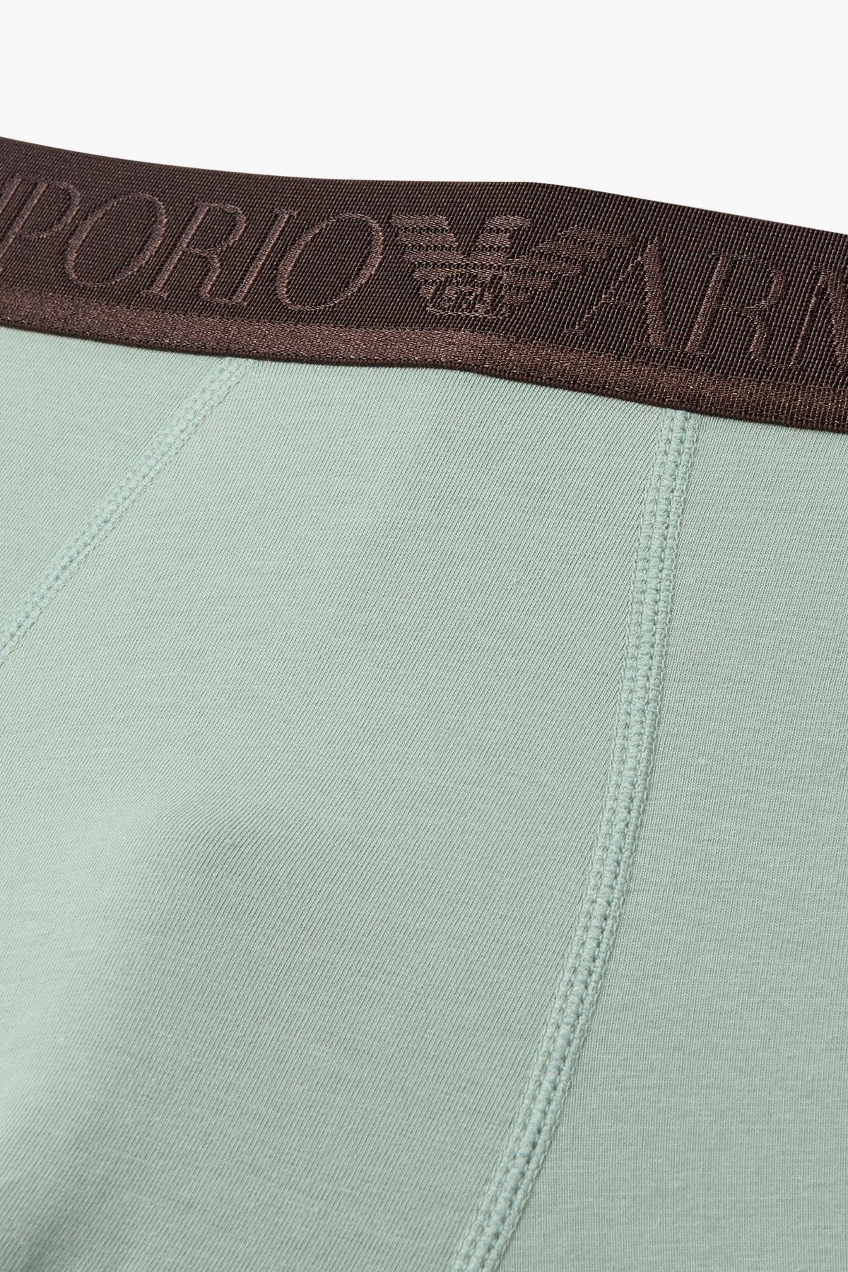 엠포리오 아르마니 언더웨어(EMPORIO ARMANI UNDERWEAR) 남성 글로시 레터링 밴딩 코튼 드로즈_민트 0815312325