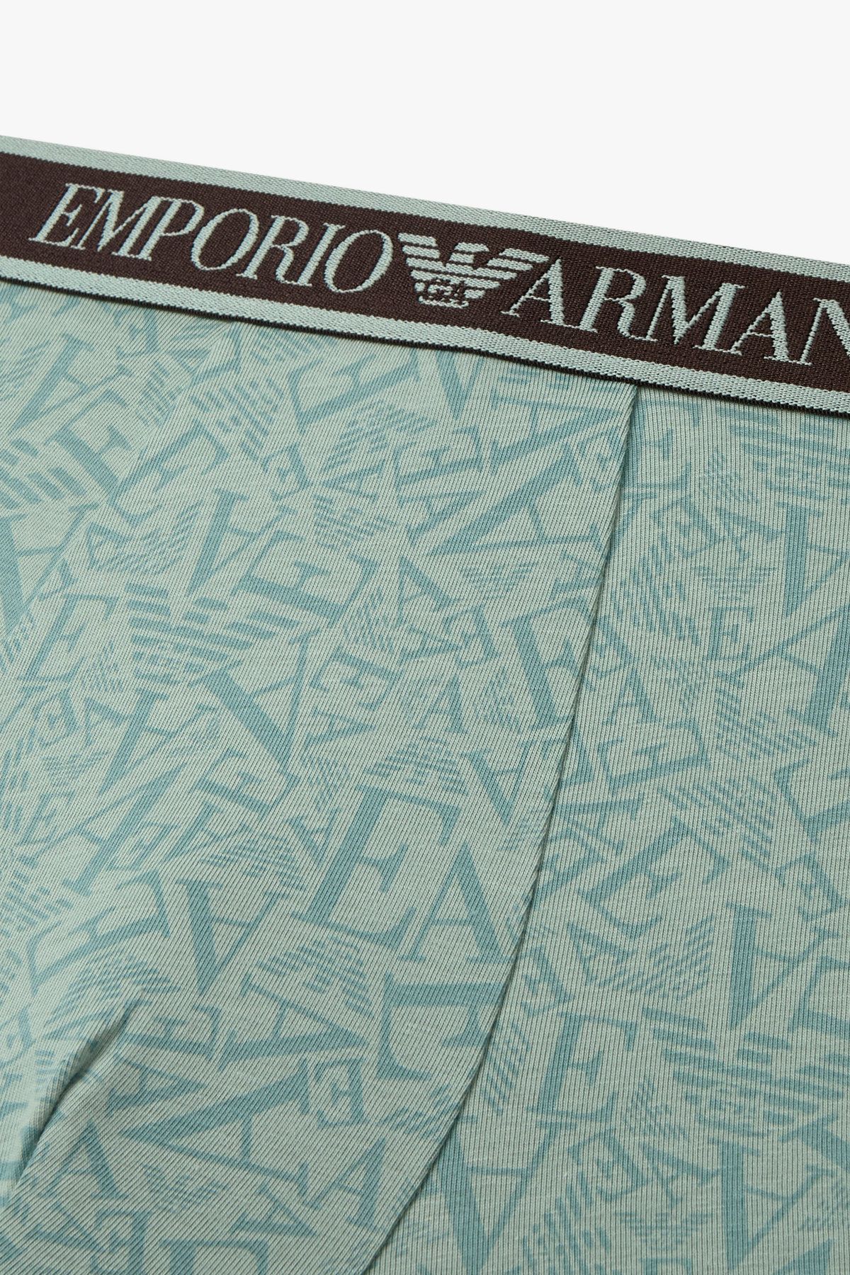 엠포리오 아르마니 언더웨어(EMPORIO ARMANI UNDERWEAR) 남성 라인 밴딩 패턴드 코튼 드로즈_민트 0815312315