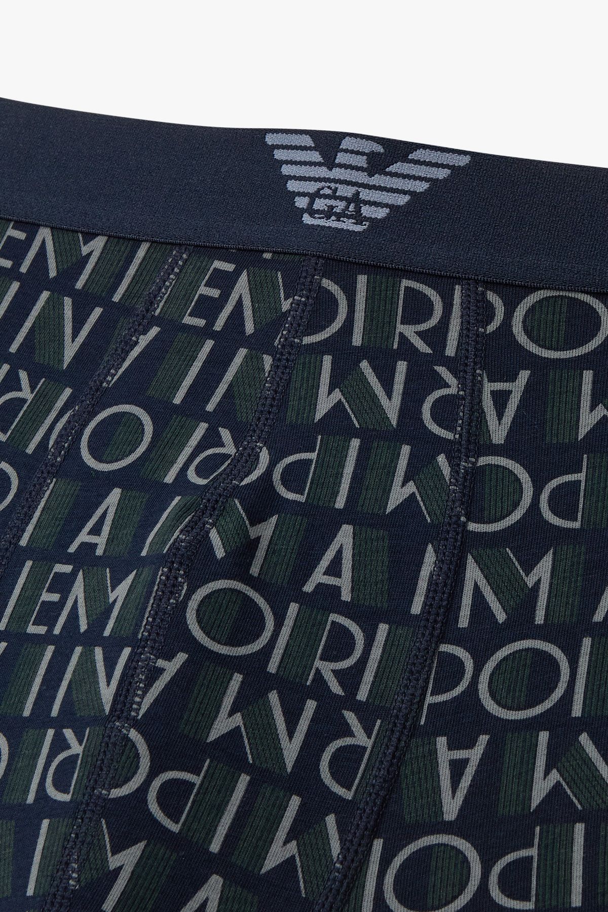 엠포리오 아르마니 언더웨어(EMPORIO ARMANI UNDERWEAR) 남성 이글 밴딩 패턴드 코튼 드로즈_블루 0815312050