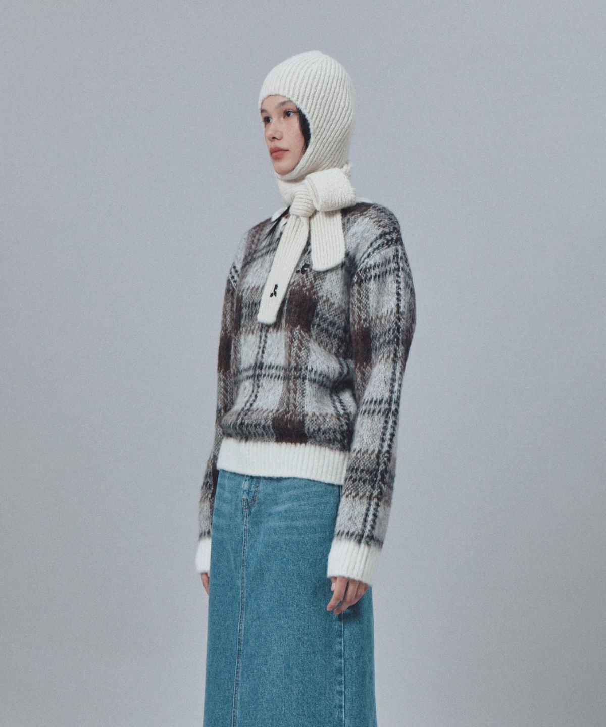 레스트앤레크레이션(REST&RECREATION) HAIRY SCARF BEANIE - IVORY
