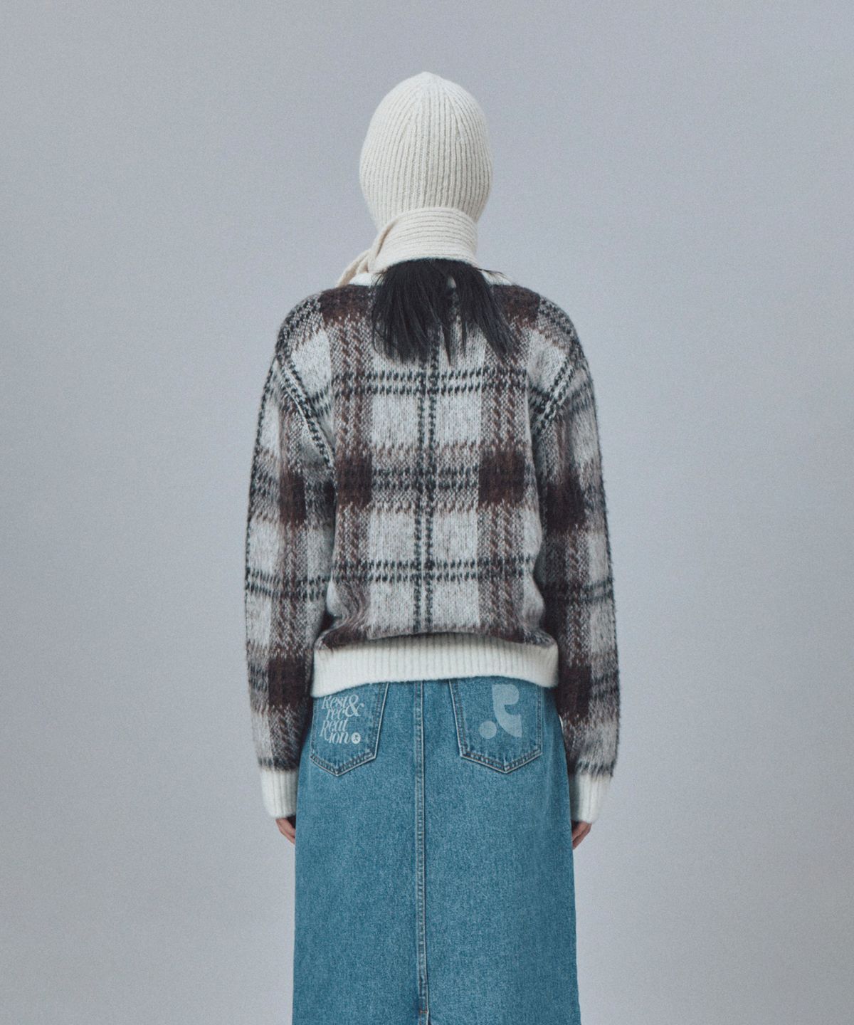 레스트앤레크레이션(REST&RECREATION) HAIRY SCARF BEANIE - IVORY