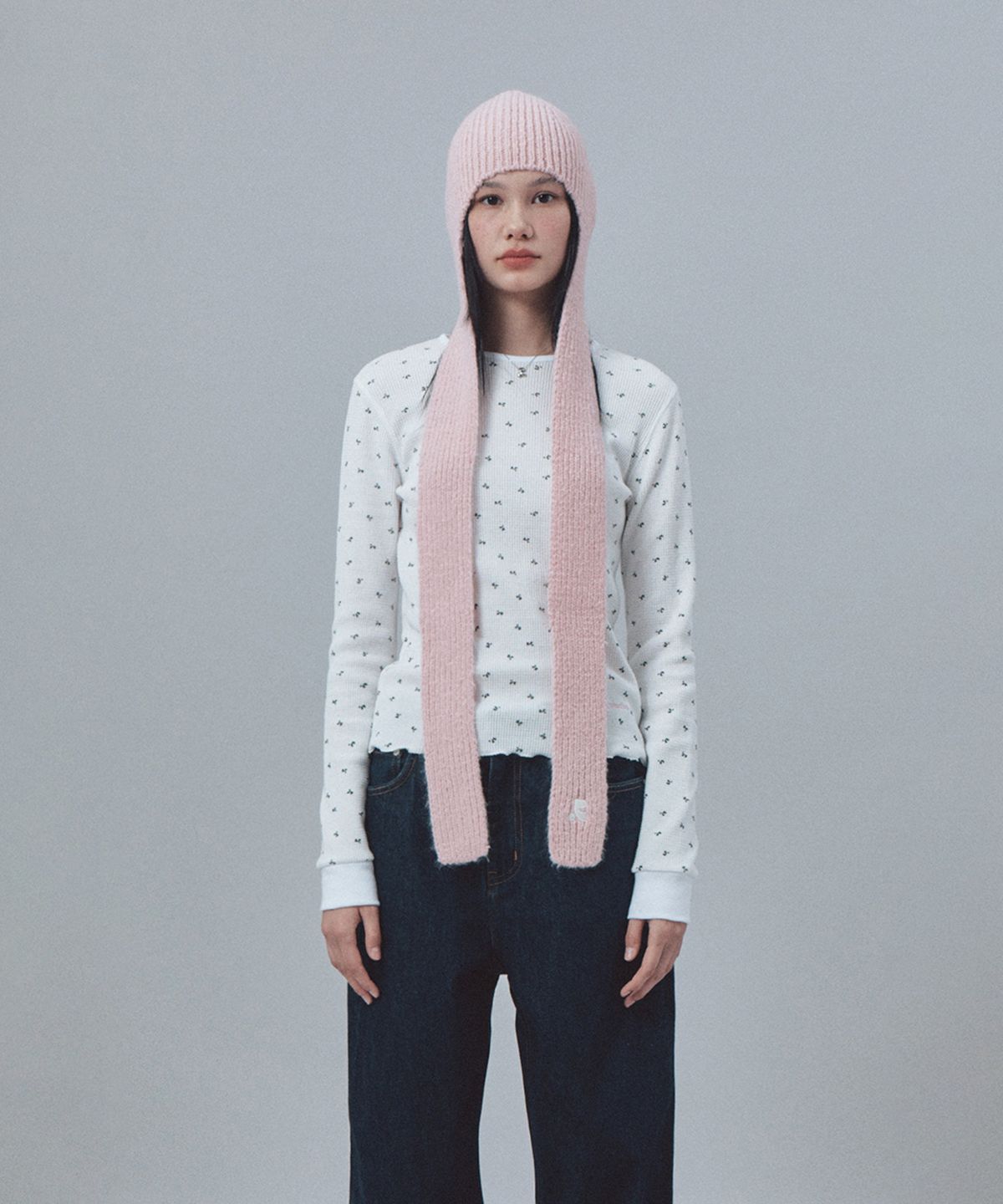 레스트앤레크레이션(REST&RECREATION) HAIRY SCARF BEANIE - PINK