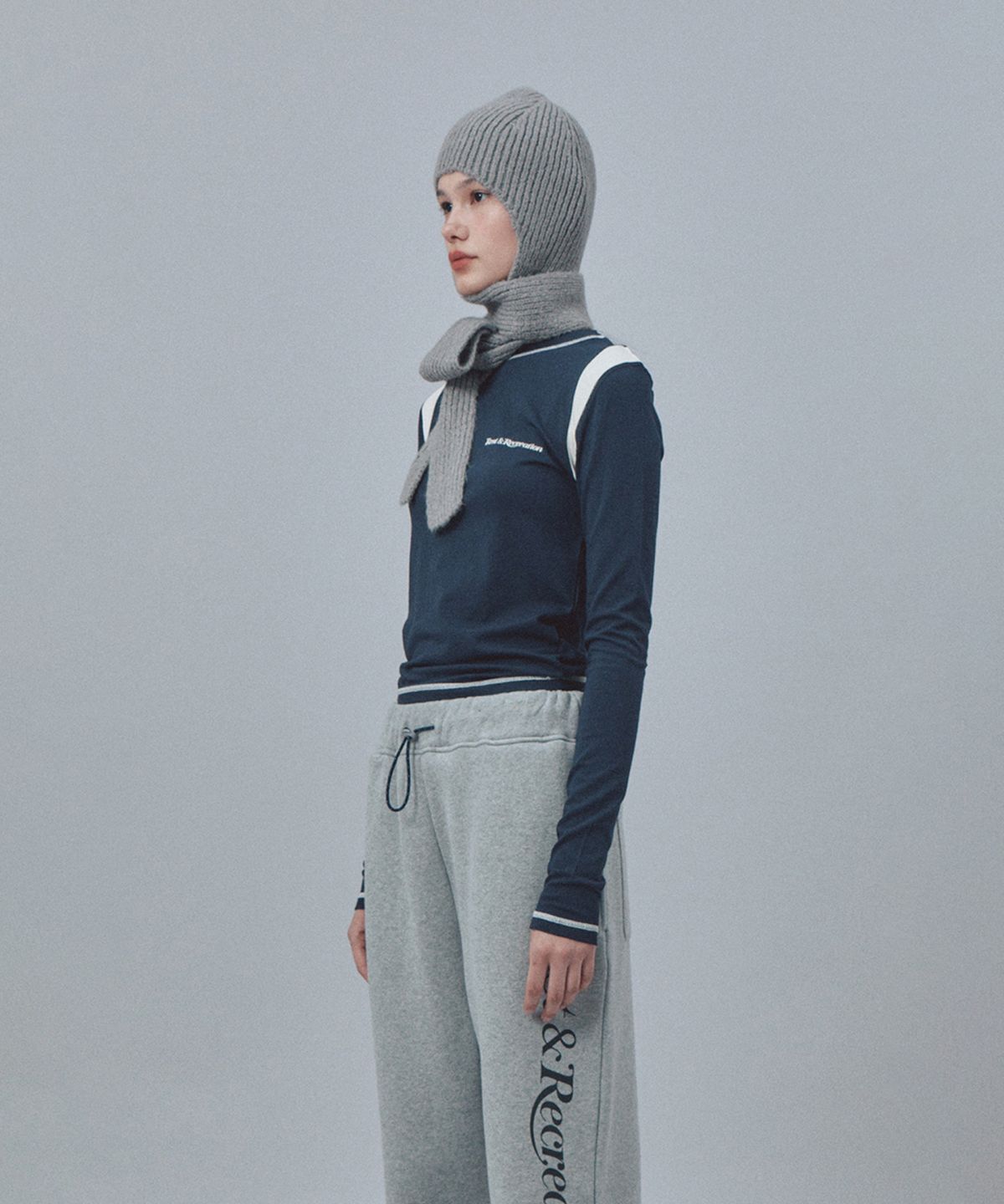 레스트앤레크레이션(REST&RECREATION) HAIRY SCARF BEANIE - GREY