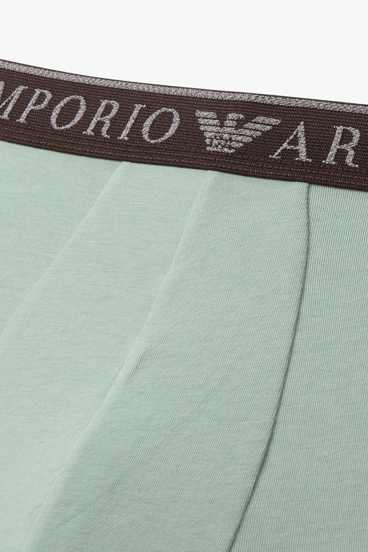 엠포리오 아르마니 언더웨어(EMPORIO ARMANI UNDERWEAR) 남성 라인 로고 밴딩 코튼 드로즈_민트 0815312002
