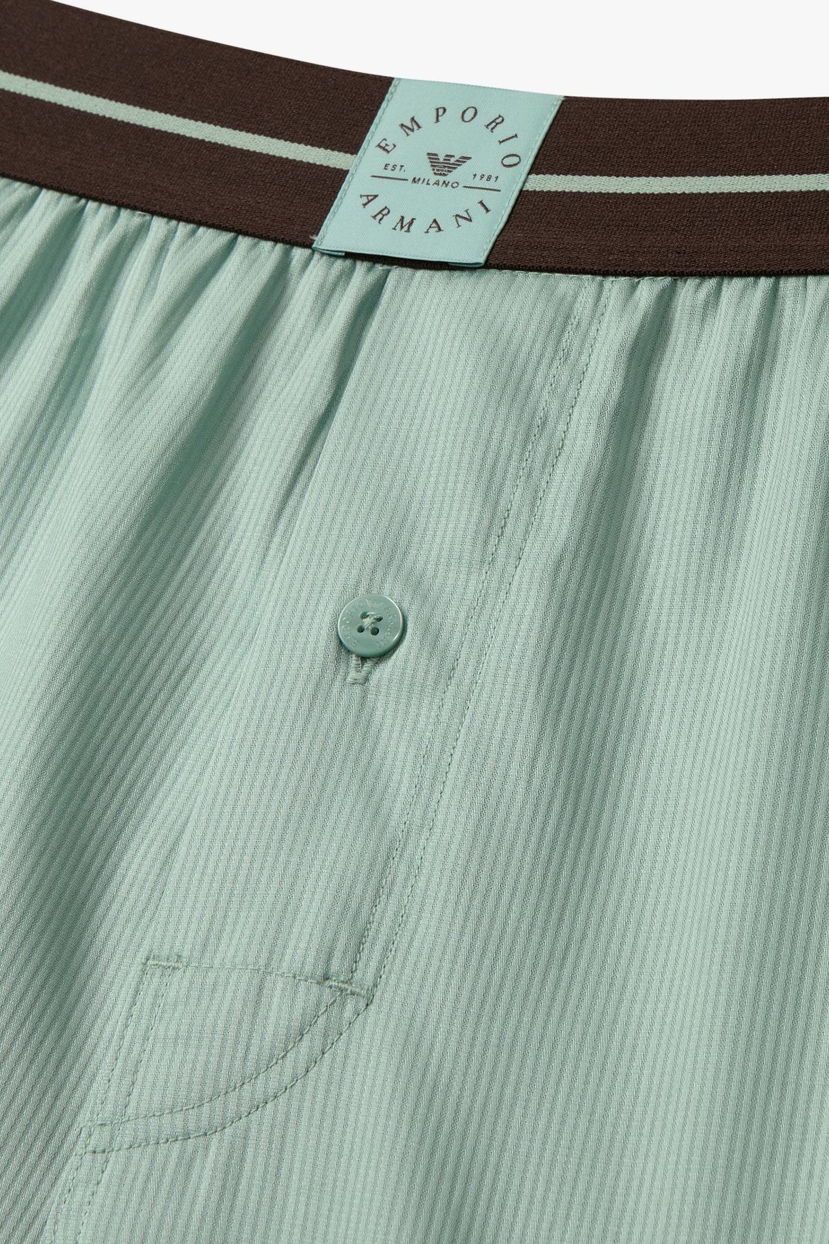 엠포리오 아르마니 언더웨어(EMPORIO ARMANI UNDERWEAR) 남성 로고 밴딩 스트라이프 트렁크_민트 0815312089