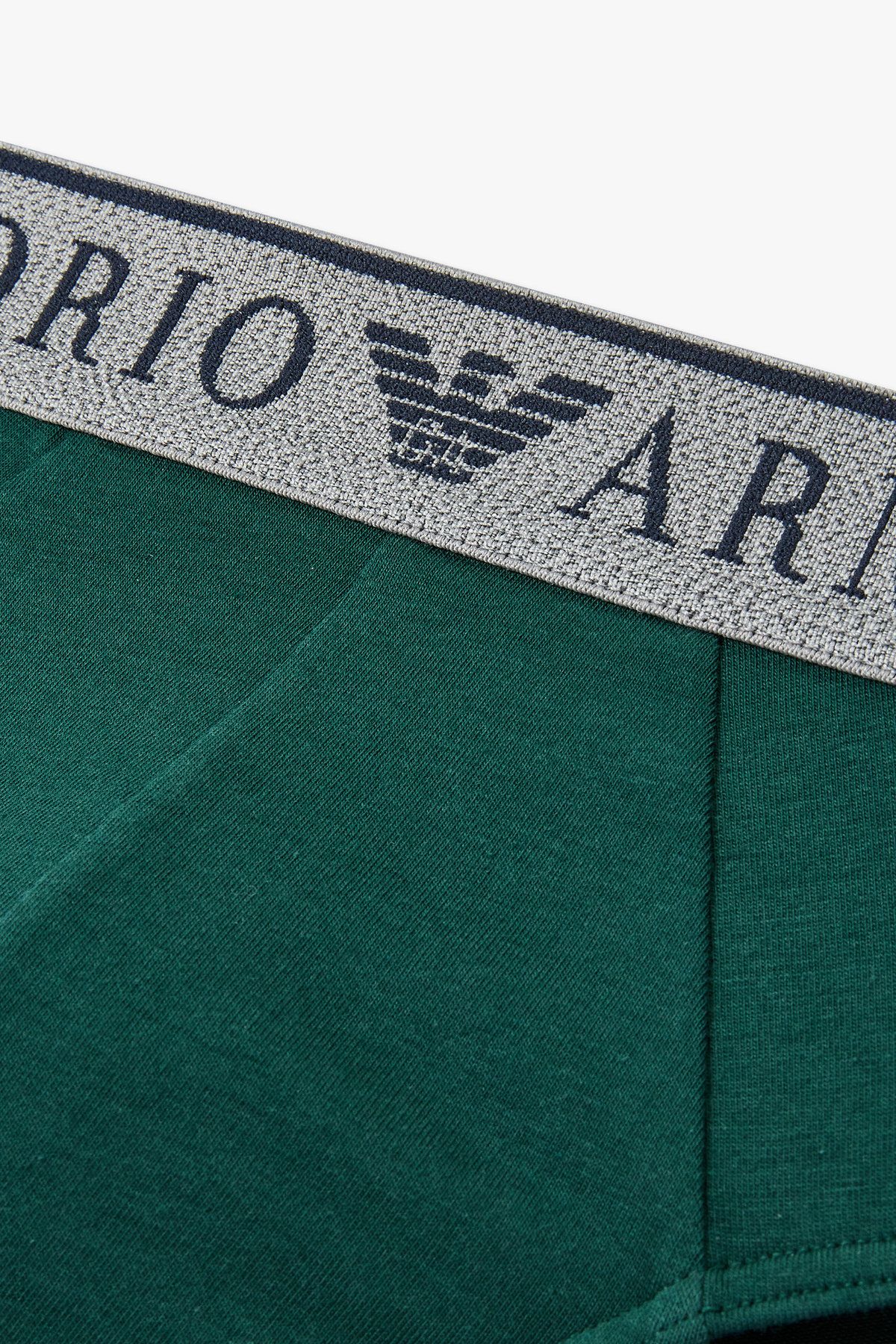 엠포리오 아르마니 언더웨어(EMPORIO ARMANI UNDERWEAR) 남성 라인 로고 밴딩 코튼 브리프_그린 0815311004
