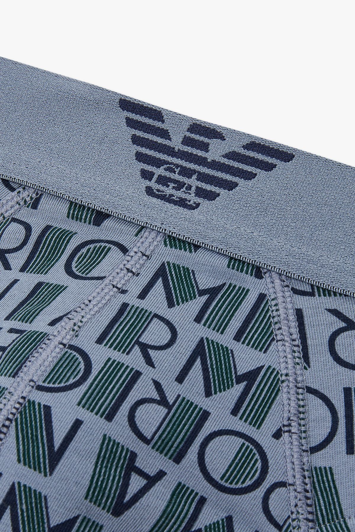 엠포리오 아르마니 언더웨어(EMPORIO ARMANI UNDERWEAR) 남성 이글 밴딩 패턴드 코튼 브리프_라이트 인디고 0815311039