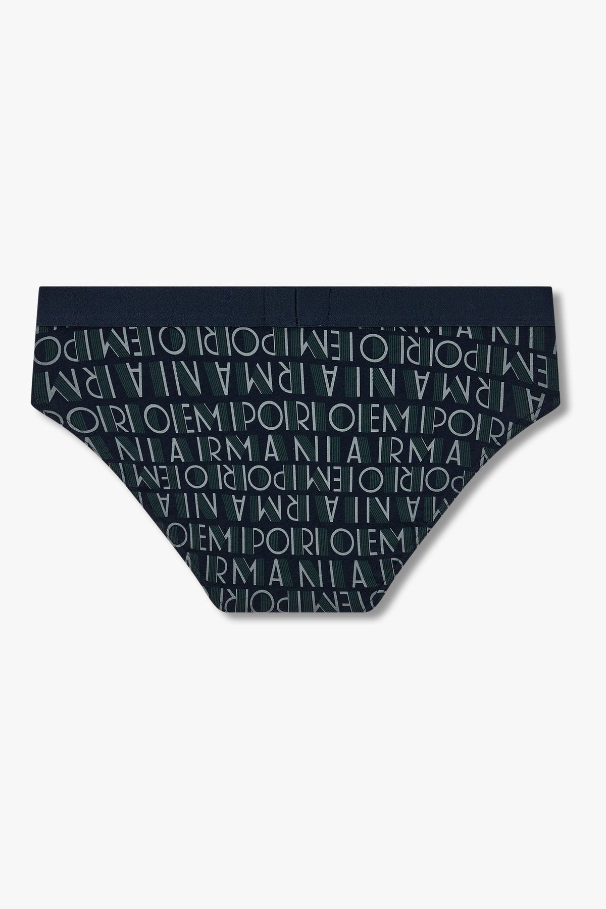 엠포리오 아르마니 언더웨어(EMPORIO ARMANI UNDERWEAR) 남성 이글 밴딩 패턴드 코튼 브리프_블루 0815311040