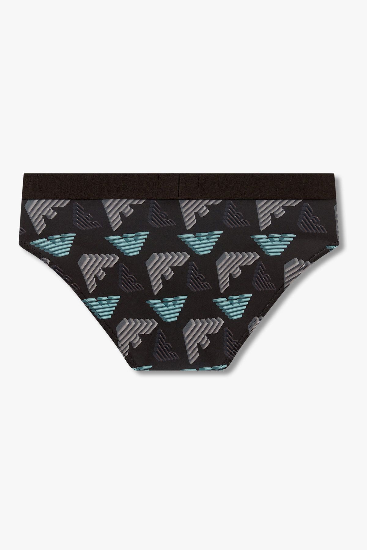 엠포리오 아르마니 언더웨어(EMPORIO ARMANI UNDERWEAR) 남성 3D 이글 패턴 폴리 브리프_초코 0815311043