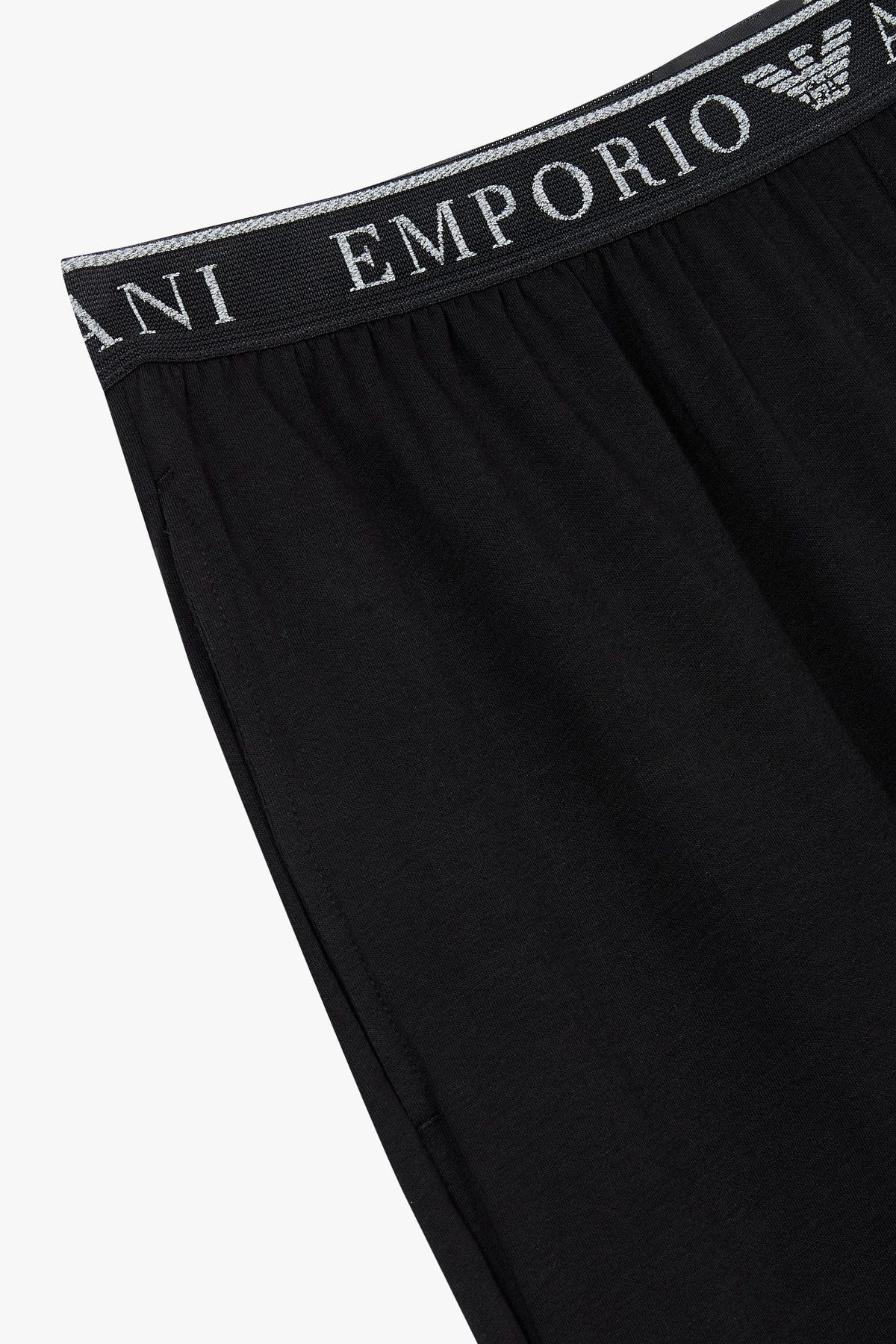 엠포리오 아르마니 언더웨어(EMPORIO ARMANI UNDERWEAR) 남성 로고 밴딩 라운지 조거 팬츠_블랙 0815332002