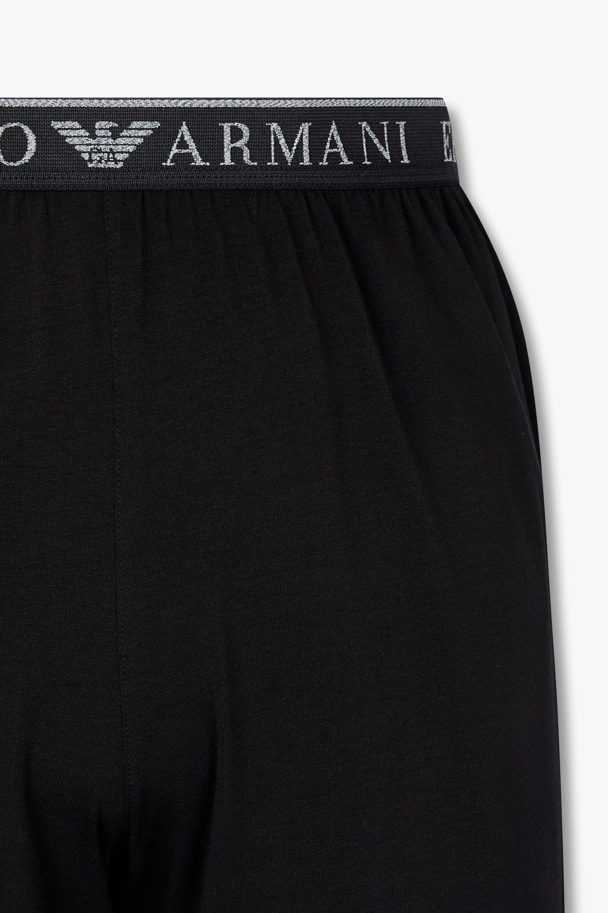 엠포리오 아르마니 언더웨어(EMPORIO ARMANI UNDERWEAR) 남성 로고 밴딩 라운지 조거 팬츠_블랙 0815332002