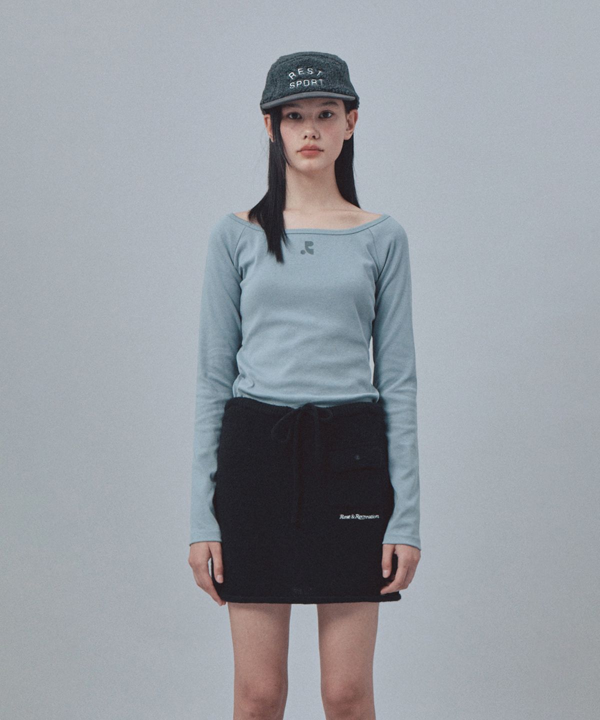 레스트앤레크레이션(REST&RECREATION) FLEECE CAMP CAP - CHARCOAL