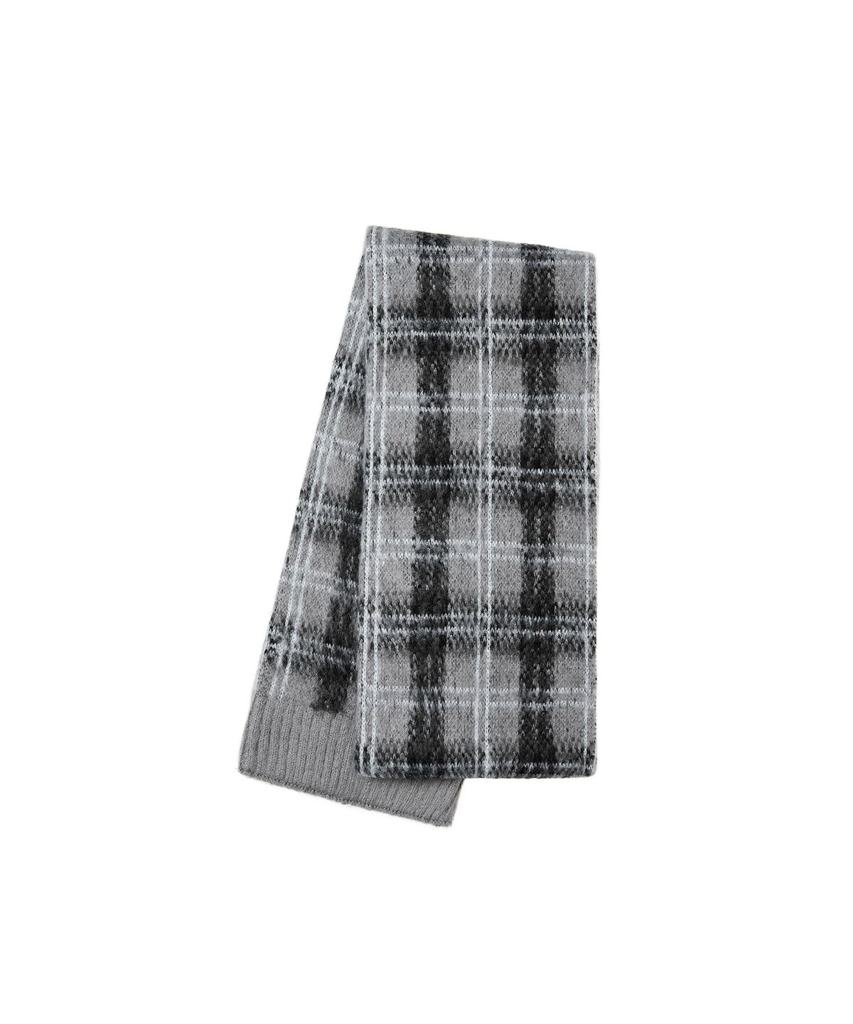 레스트앤레크레이션(REST&RECREATION) HAIRY CHECK KNIT MUFFLER - GREY