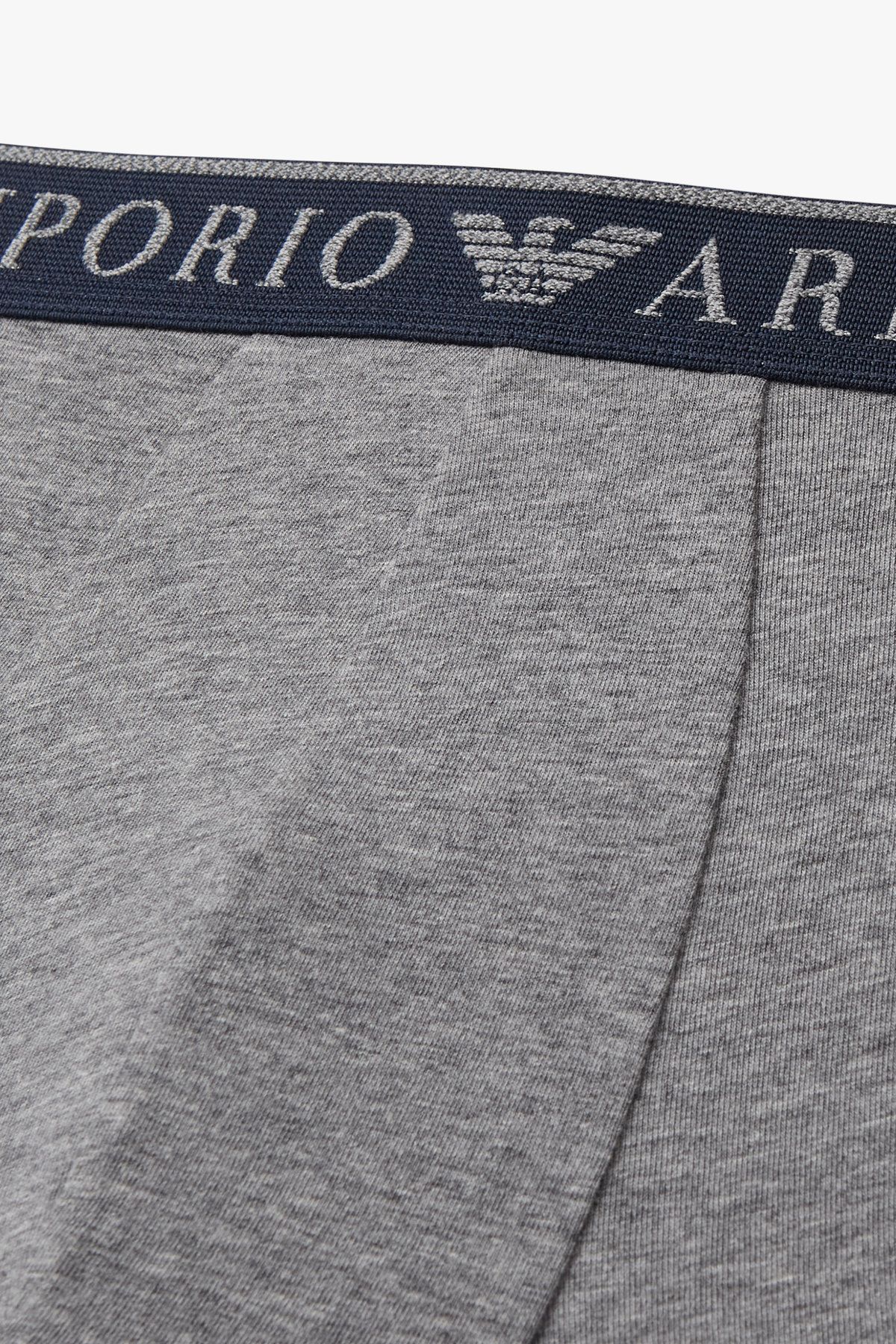 엠포리오 아르마니 언더웨어(EMPORIO ARMANI UNDERWEAR) 남성 라인 로고 밴딩 코튼 드로즈_멜란지 그레이 0815312003