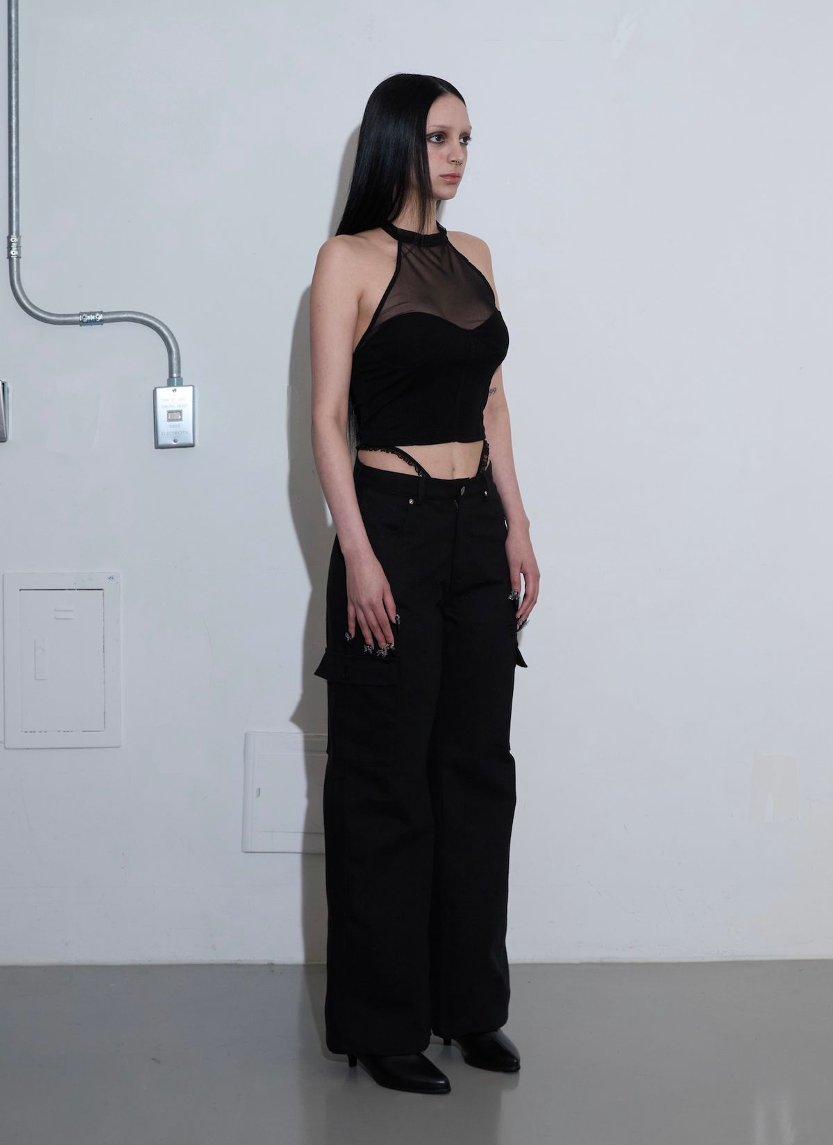 엠엘케이(MLK) 레이스 팬티라인 포켓 팬츠 (BLACK)