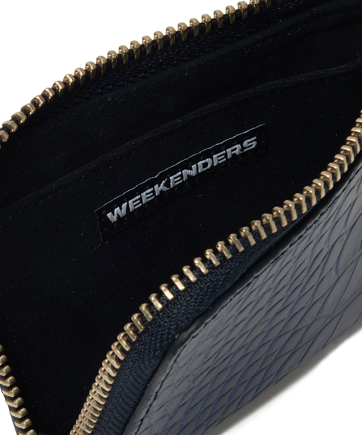 위캔더스(WKNDRS) CROC CARD WALLET (NAVY)