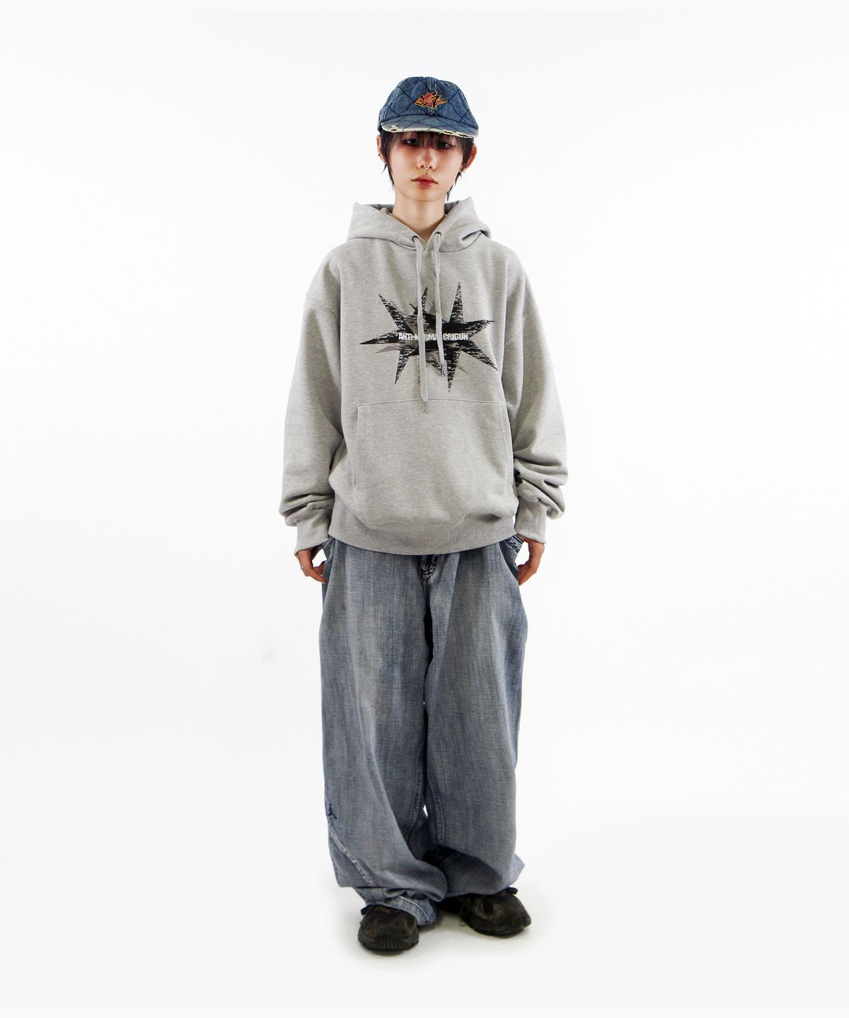 크리건(CRIGUN) Throwing Star 후드티 MELANGE GREY