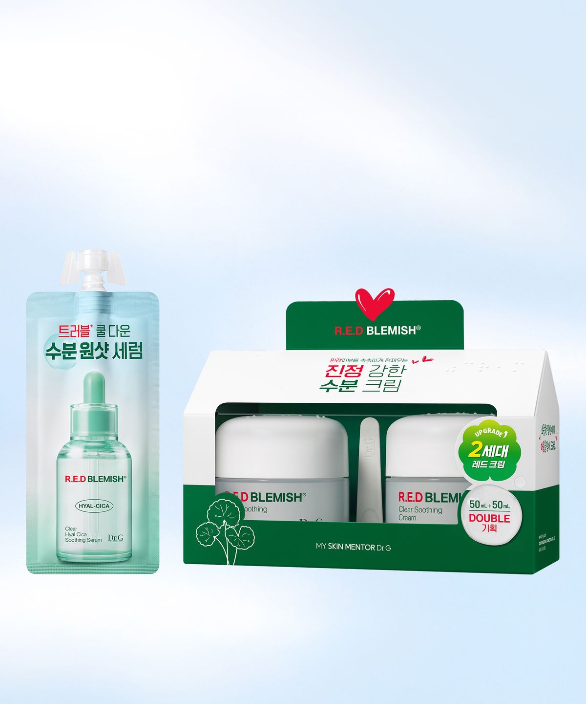 닥터지(DR.G) [한정수량]레드 블레미쉬 클리어 수딩 크림 50ml 듀오 기프트 세트+짐색&키링 SET(닥터지x마스마룰즈 콜라보)