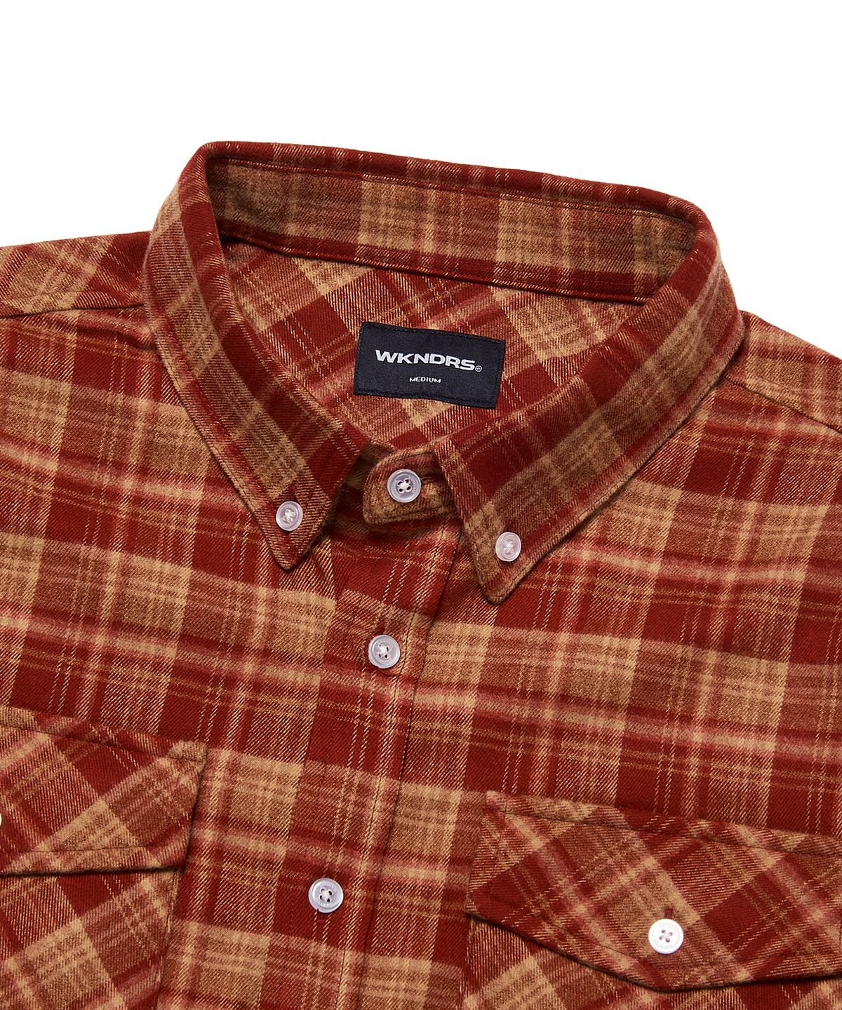 위캔더스(WKNDRS) CHECKERED SHIRT (BURGUNDY)