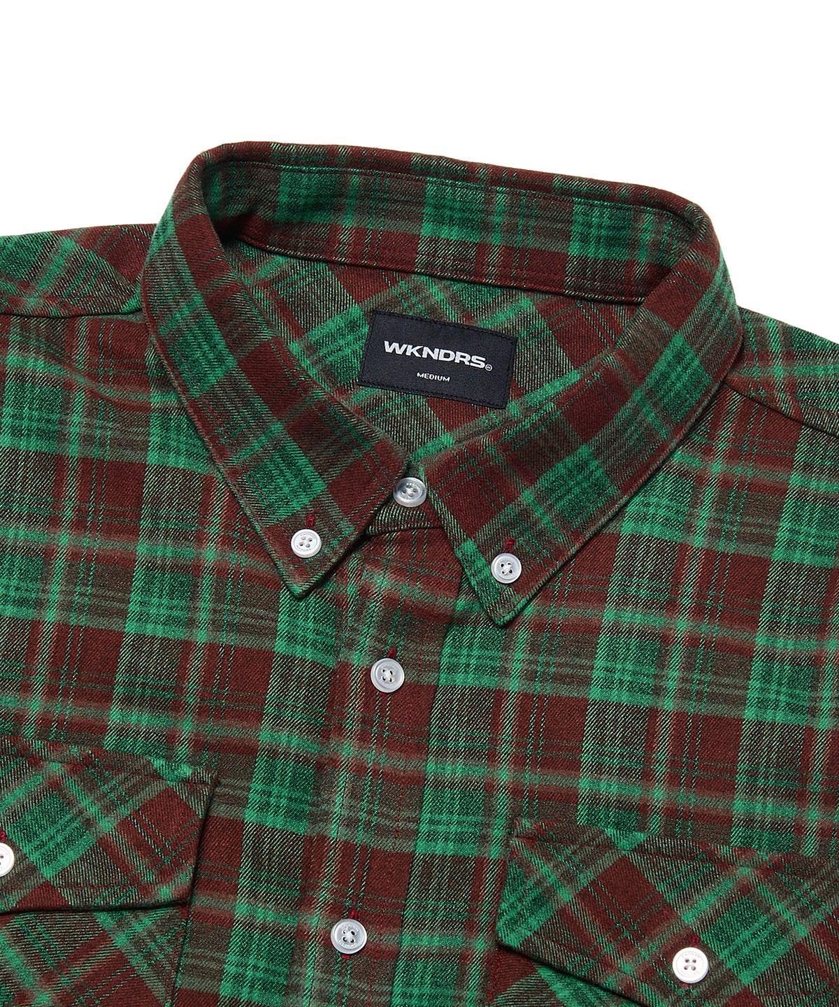 위캔더스(WKNDRS) CHECKERED SHIRT (GREEN)