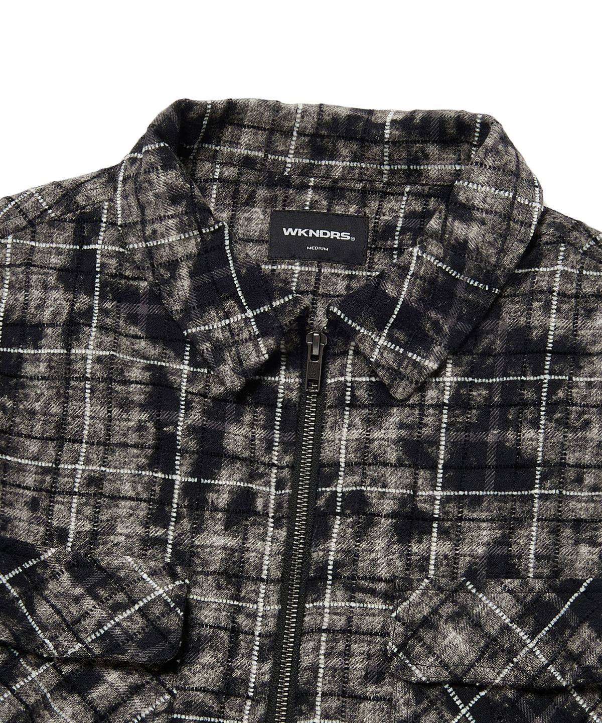 위캔더스(WKNDRS) CHECKERED ZIPUP SHIRT (BLACK)