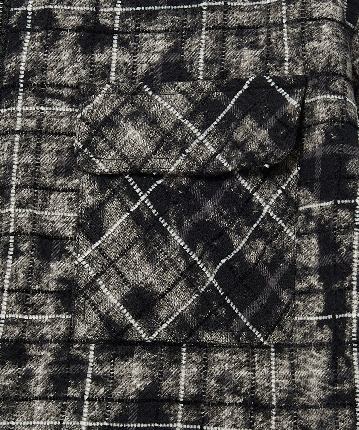위캔더스(WKNDRS) CHECKERED ZIPUP SHIRT (BLACK)
