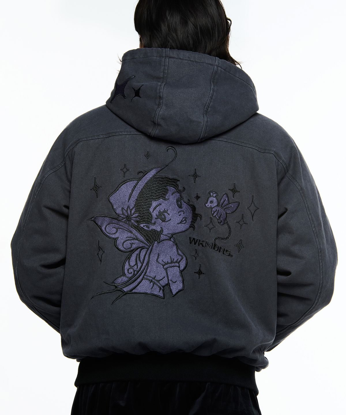 위캔더스(WKNDRS) FAIRY HOODED JK (CHARCOAL)
