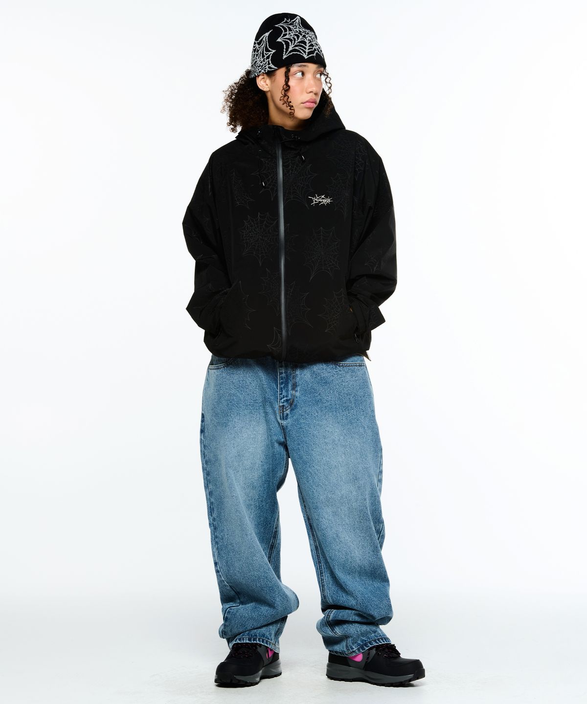 위캔더스(WKNDRS) COBWEB DENIM PANTS (DENIM)
