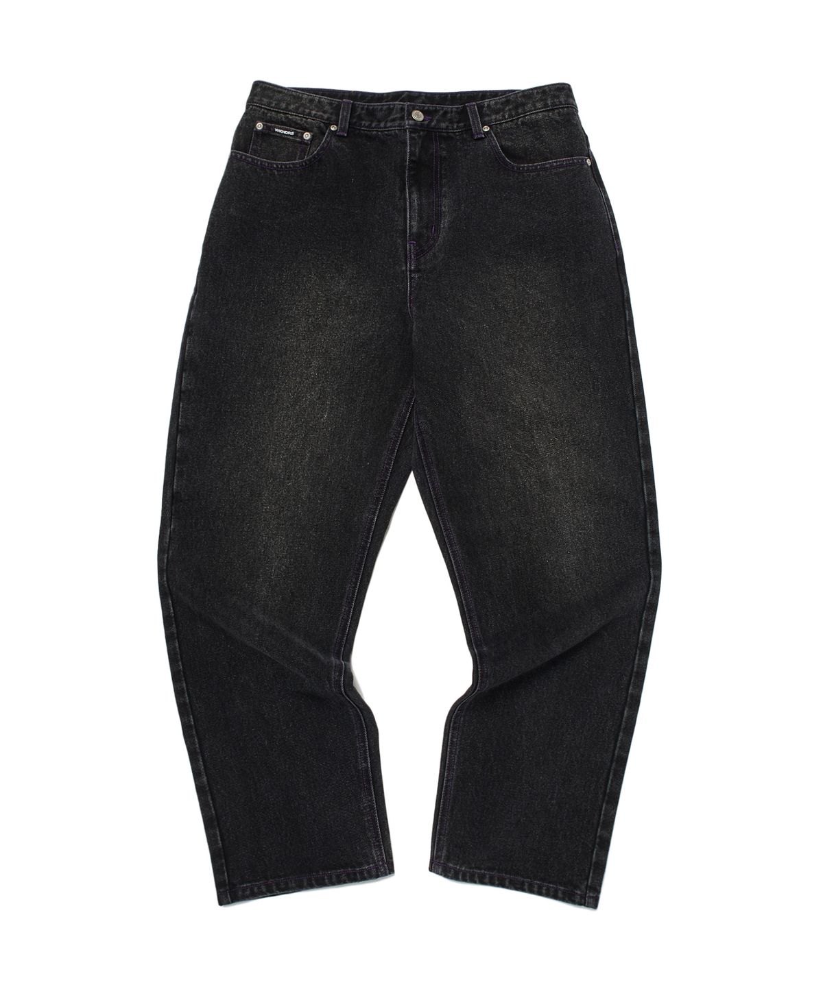 위캔더스(WKNDRS) COBWEB DENIM PANTS (BLACK)
