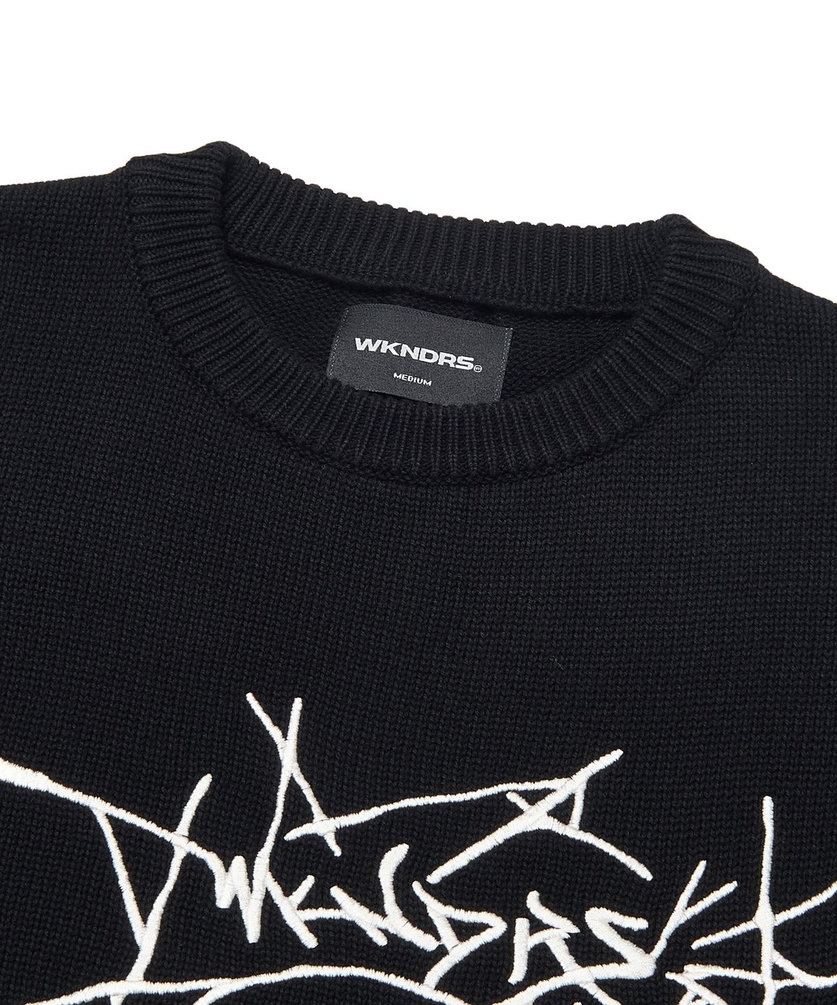 위캔더스(WKNDRS) SKULL KNITTED SWEATER (BLACK)