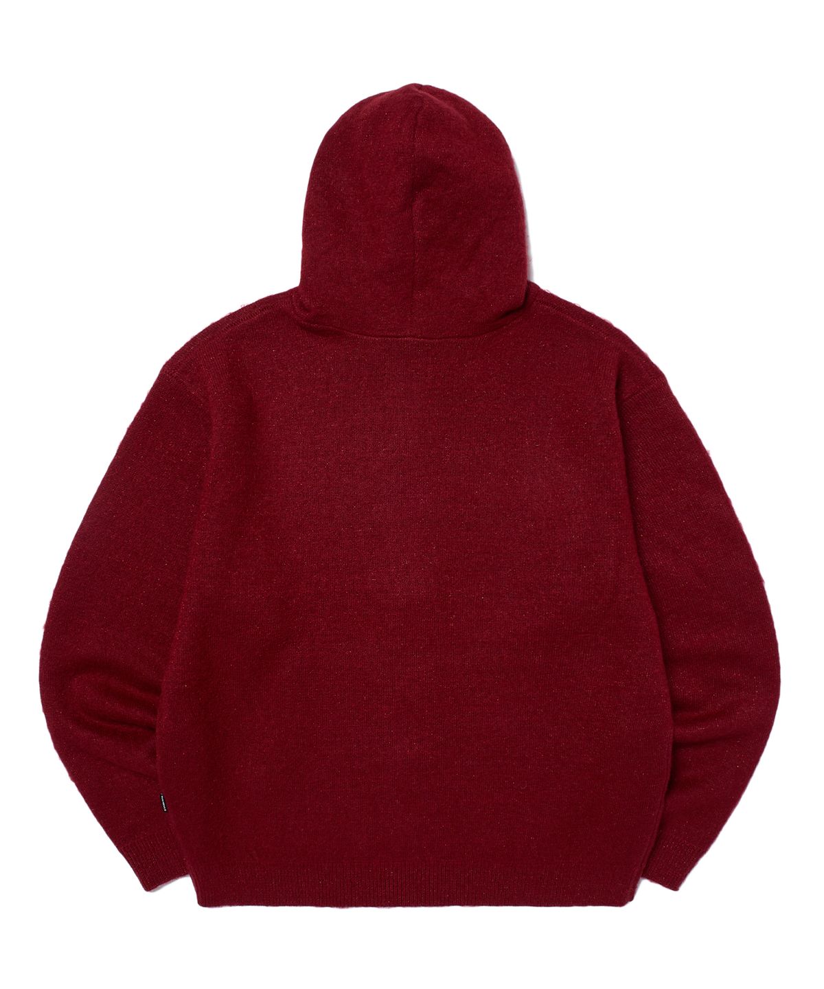 위캔더스(WKNDRS) METALIC KNITTED ZIPUP HOODIE (BURGUNDY)