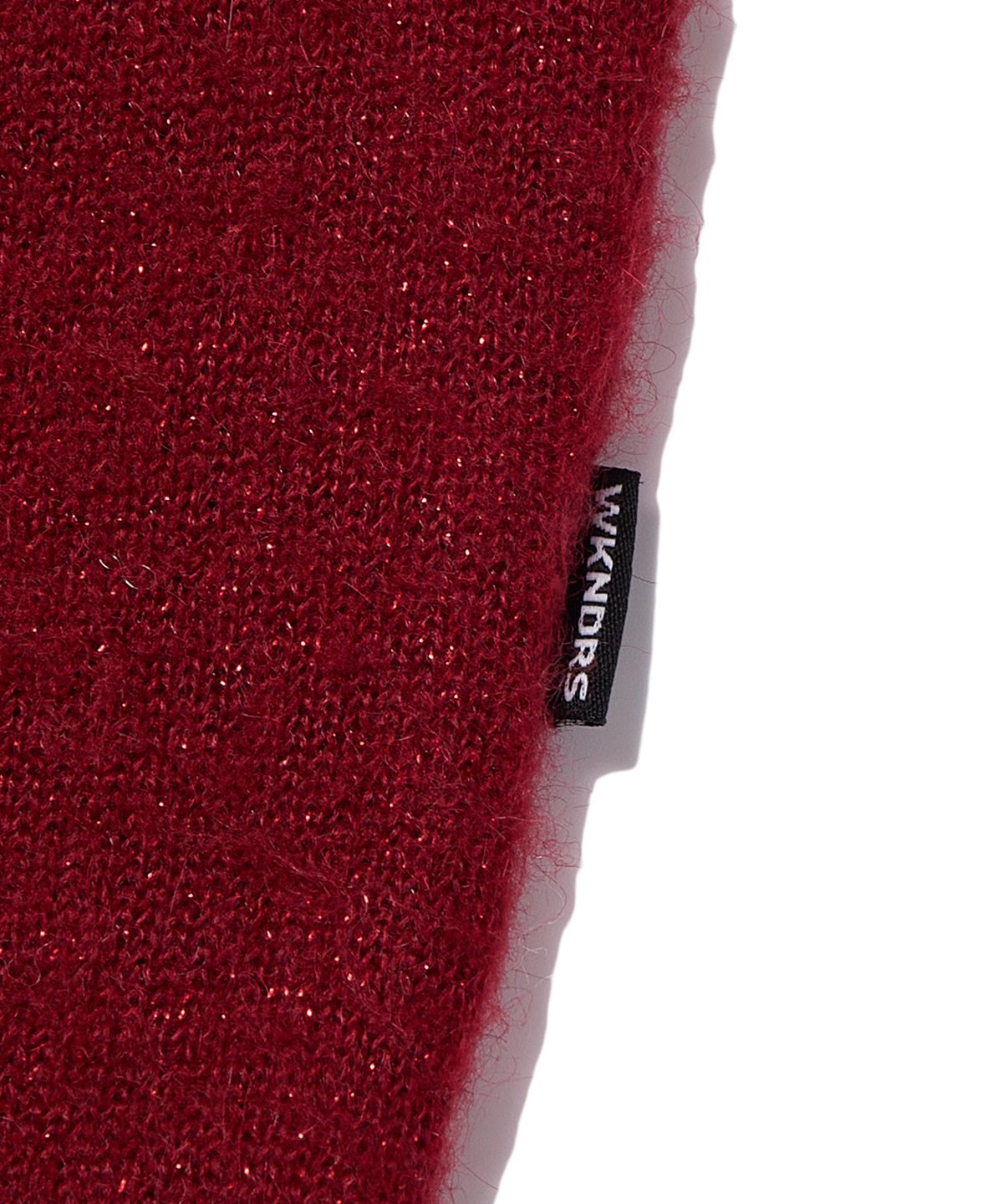 위캔더스(WKNDRS) METALIC KNITTED ZIPUP HOODIE (BURGUNDY)