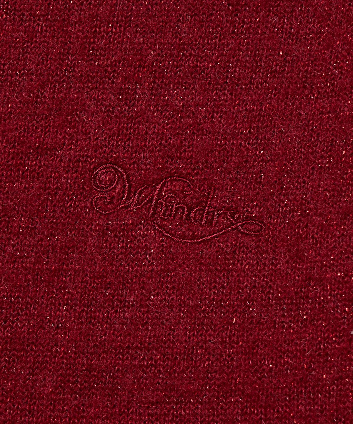 위캔더스(WKNDRS) METALIC KNITTED ZIPUP HOODIE (BURGUNDY)
