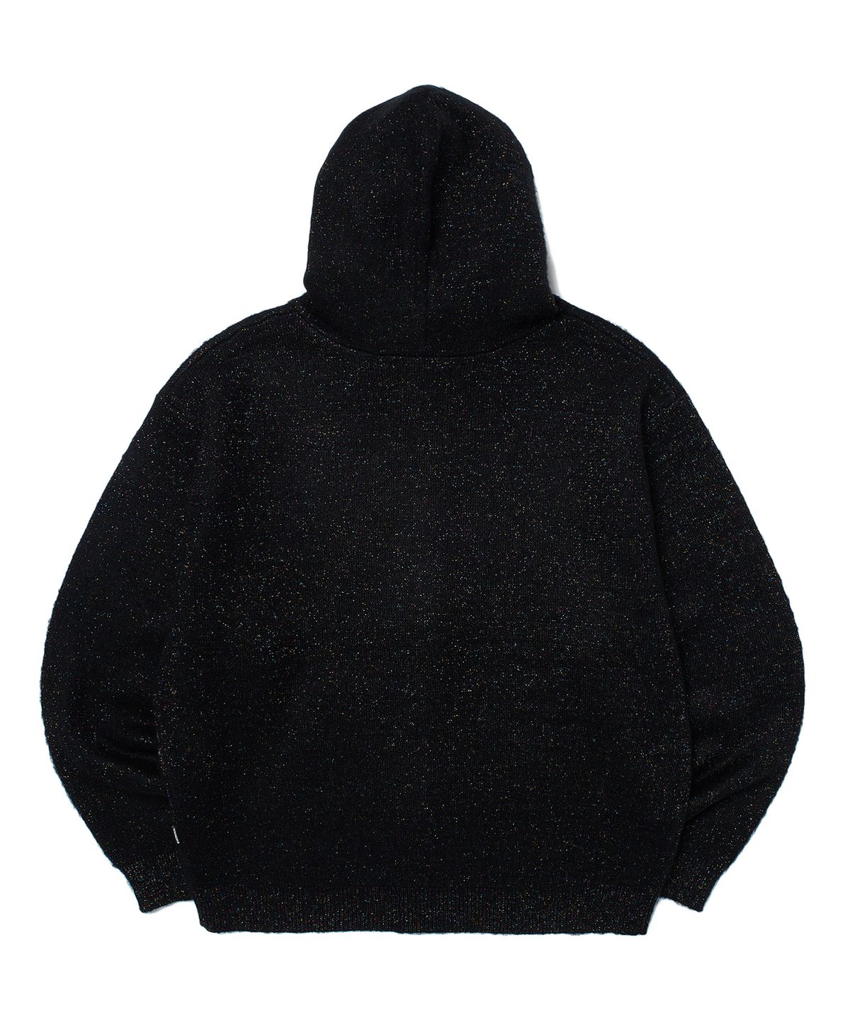 위캔더스(WKNDRS) METALIC KNITTED ZIPUP HOODIE (BLACK)
