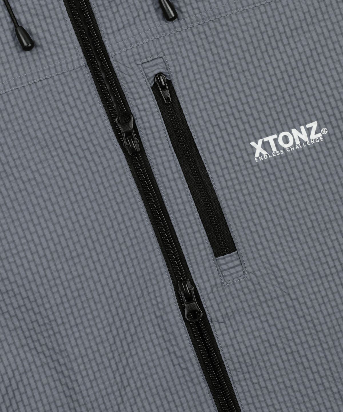 엑스톤즈(XTONZ) XJ132 체크 링클 윈드브레이커 (CHARCOAL)