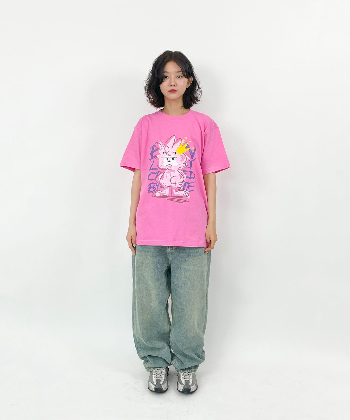 티저트(TEESSERT) 그래피티 티빗 면 반팔티셔츠 [PINK]