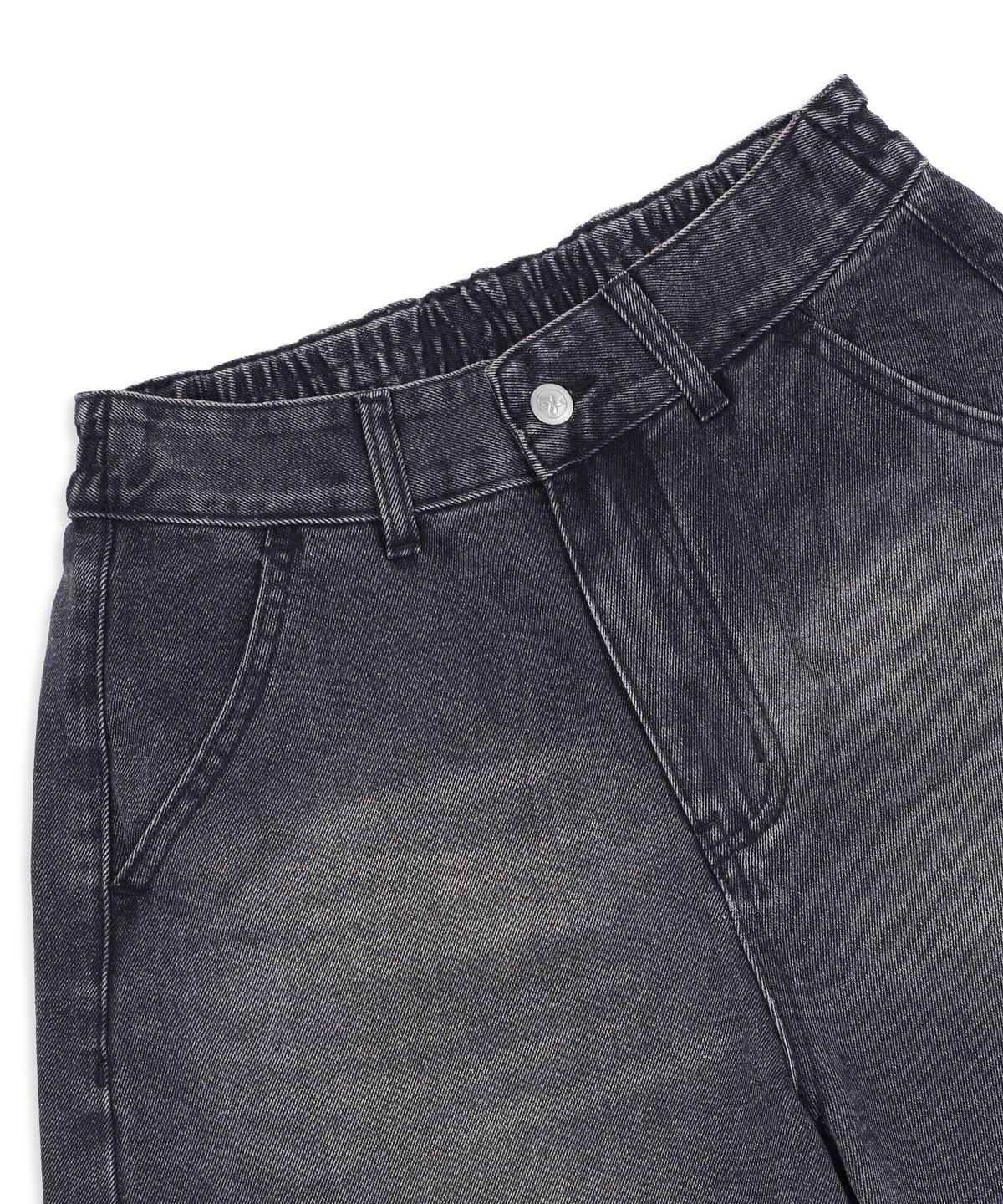 엑스톤즈(XTONZ) XP302 실버 페인팅 벌룬 데님 팬츠 (BLACK)