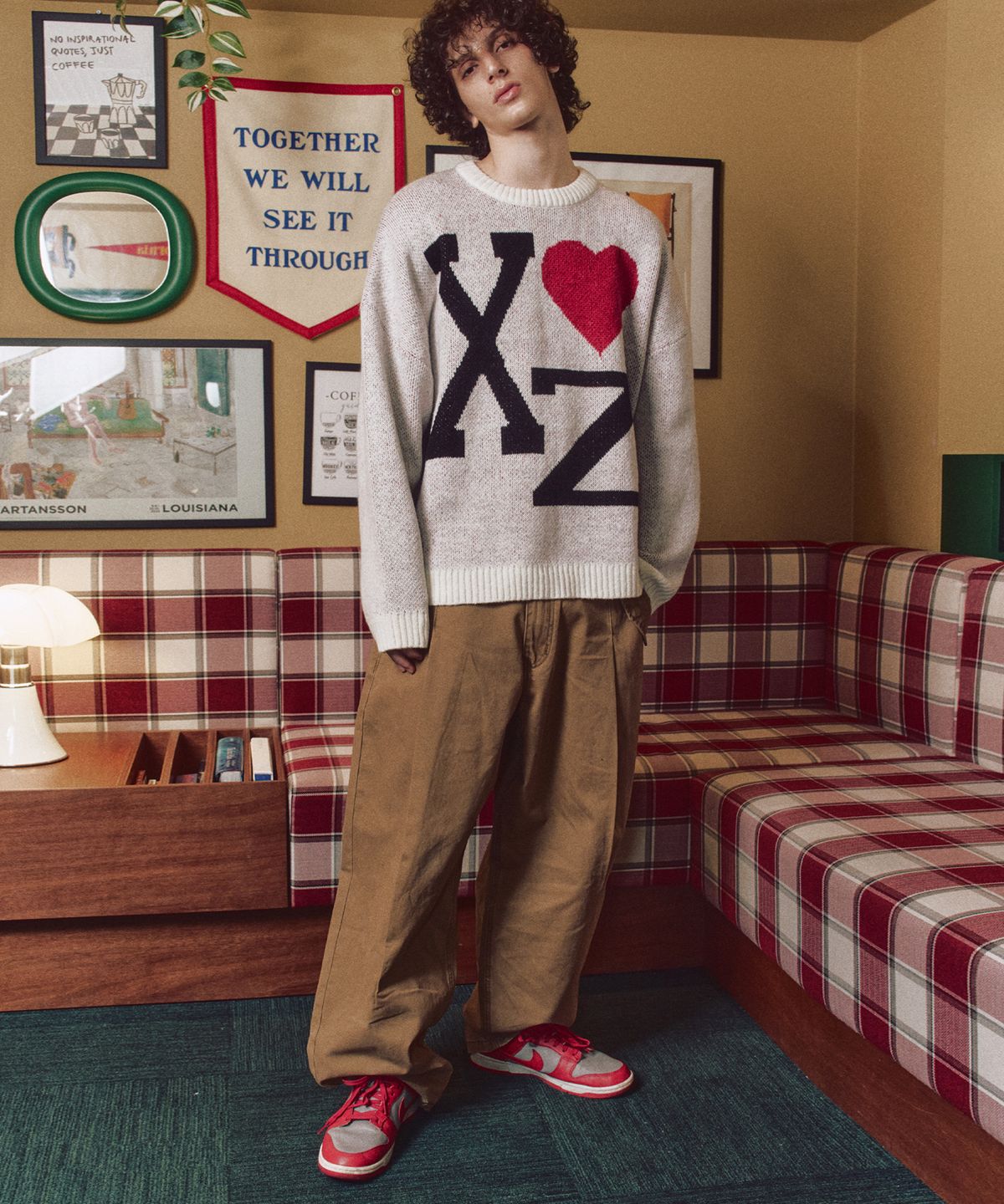 엑스톤즈(XTONZ) XP306 페이드 워싱 벌룬 코튼 팬츠 (BEIGE)