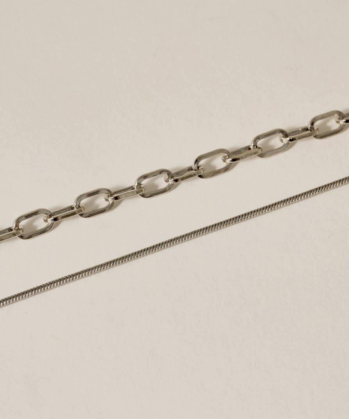 노비스도쿄(NOVICE TOKYO) 믹스 롱 체인 목걸이 Mix Long Chain Necklace / Silver
