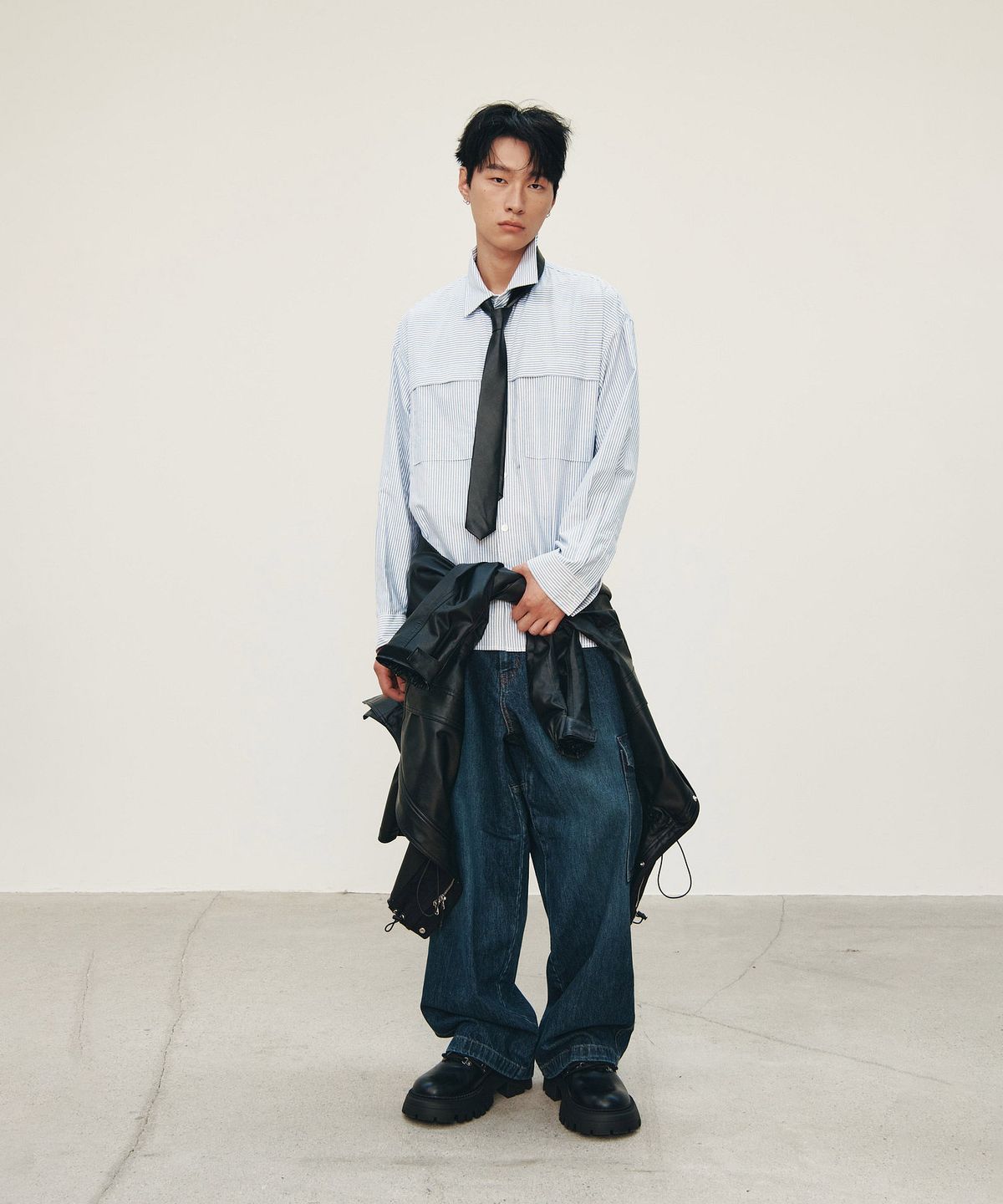 스튜디오 톰보이(STUDIO TOMBOY) [MEN] 옥스포드 스트라이프 셔츠_블루 9155321202