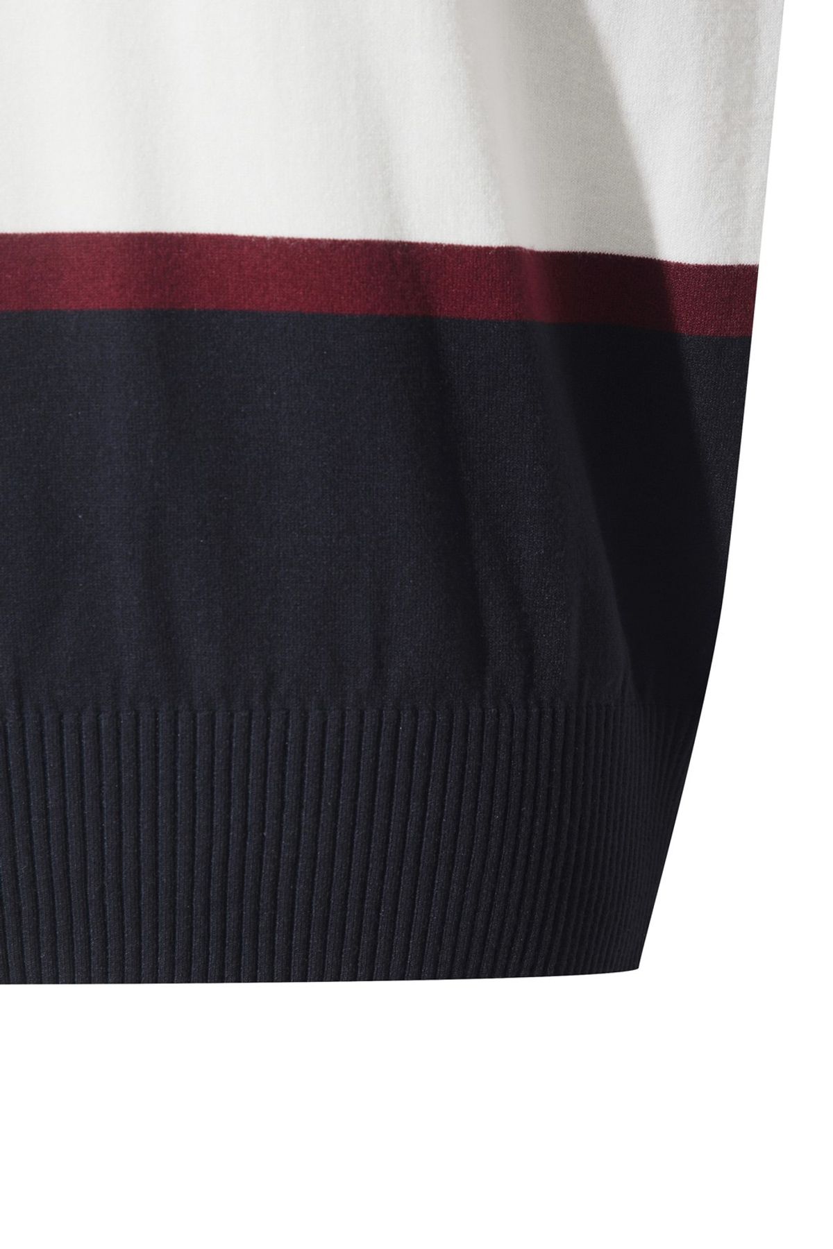 왁(WAAC) Women Bold Stripes Short Sleeve Sweater WWWAA25602NYD