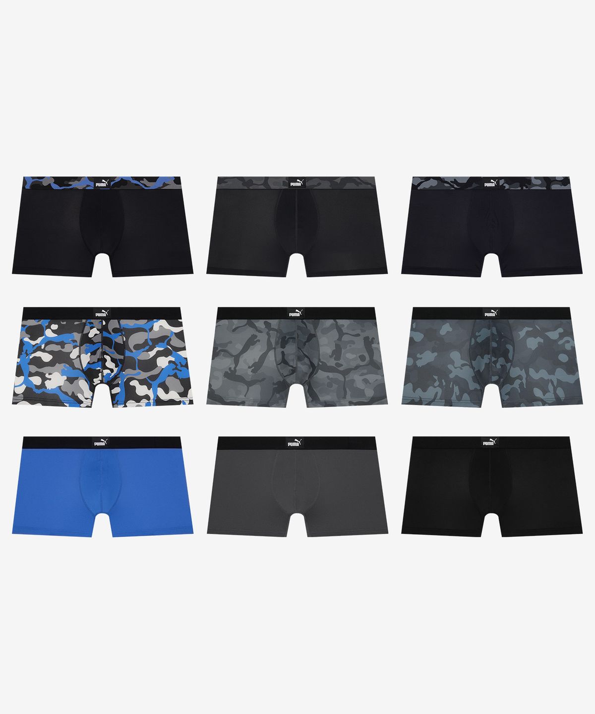 푸마 바디웨어(PUMA BODYWEAR) [9PACK] 스포티 에센셜 드로즈 카모 에디션