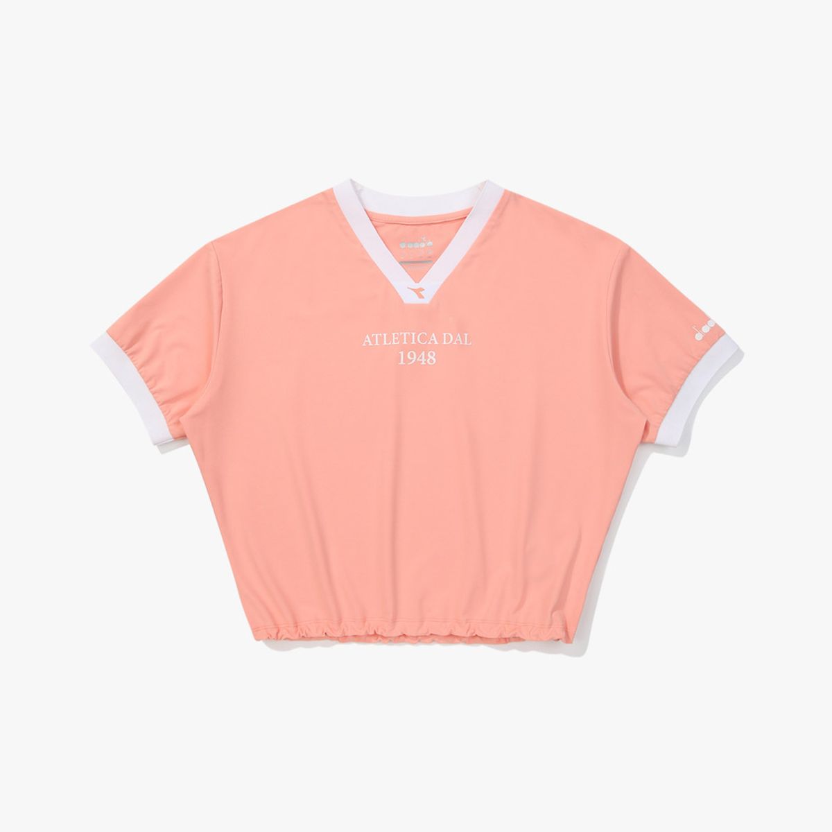 디아도라(diadora) 크롭 반팔 피스테 CORAL