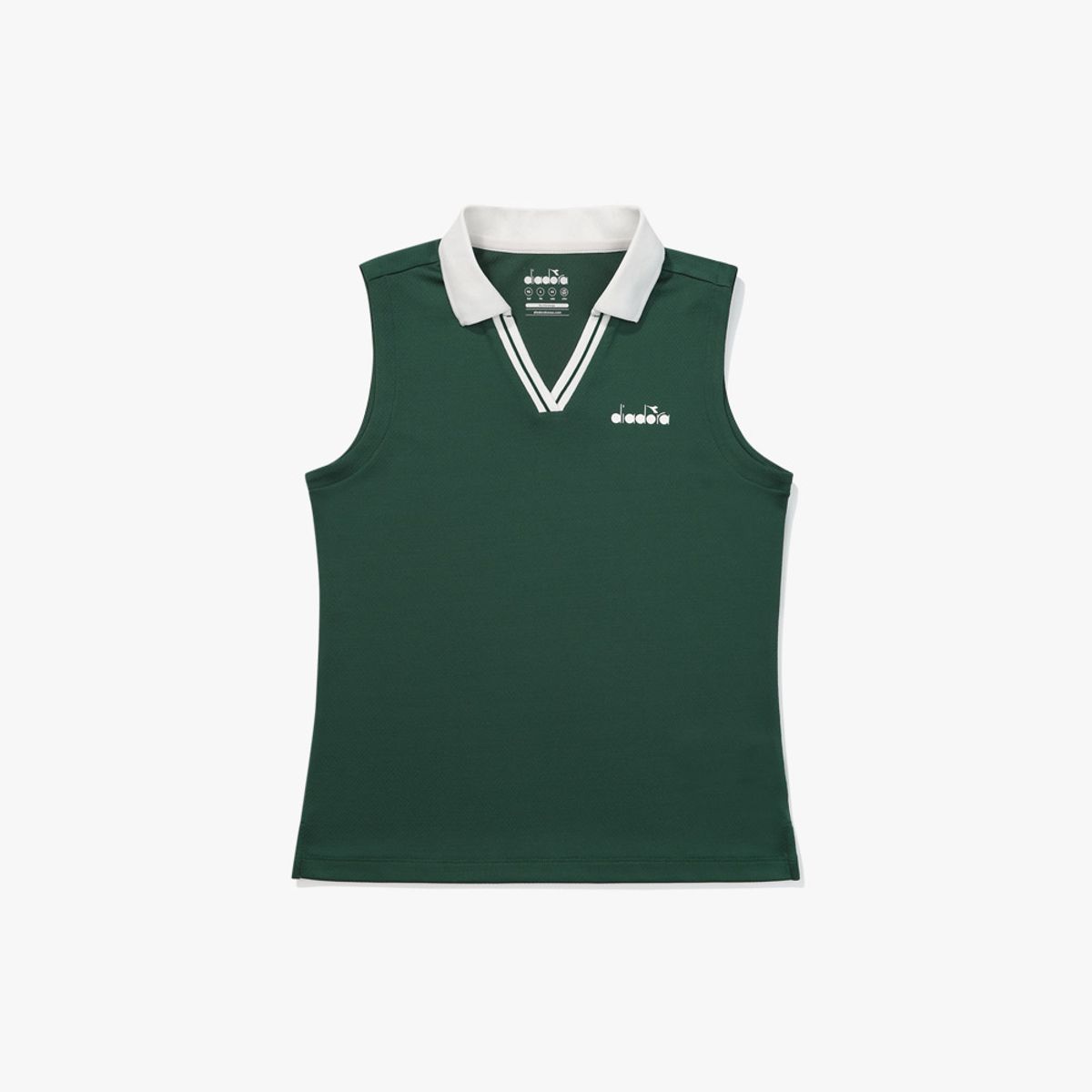 디아도라(diadora) 카라 배색 슬리브리스 GREEN